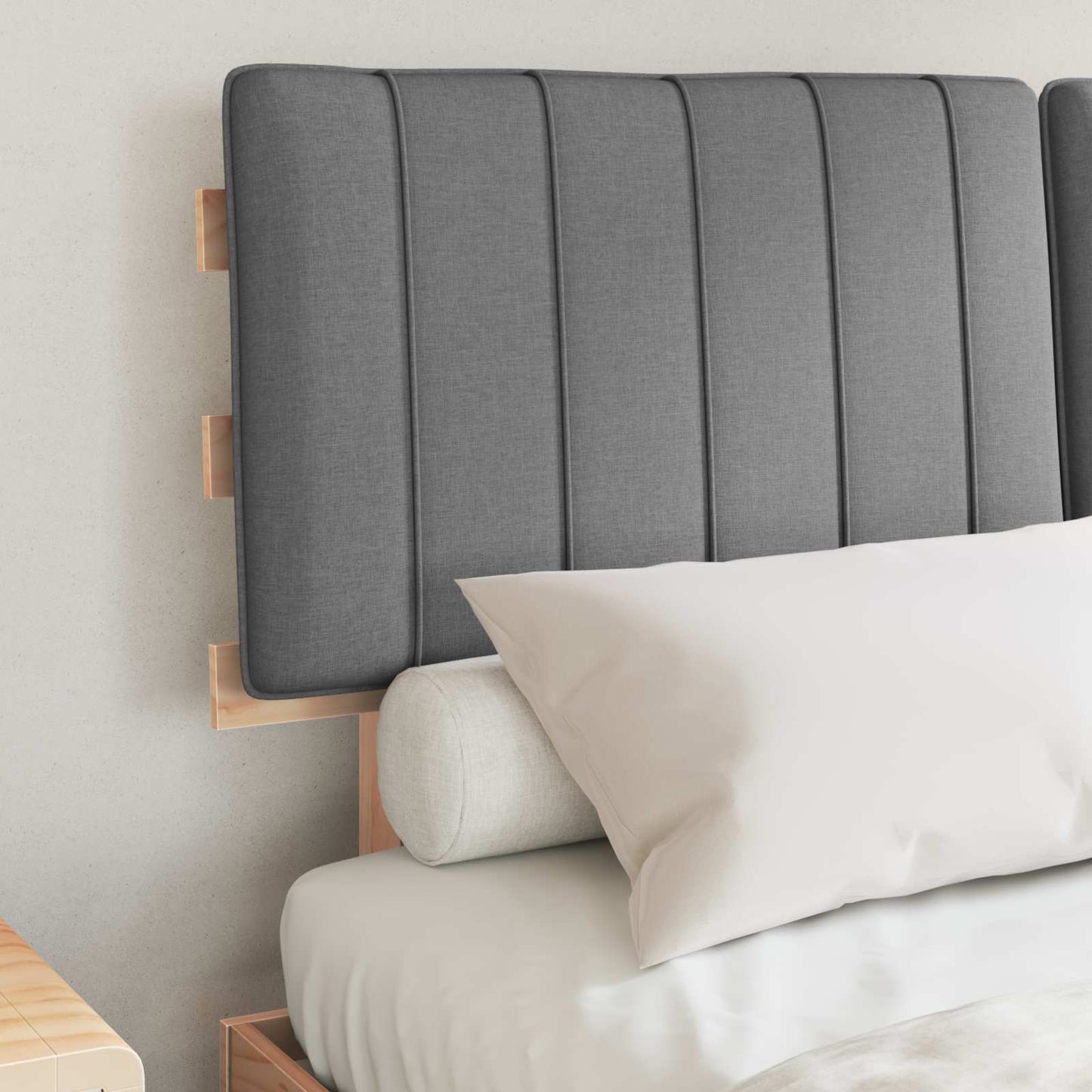 Bedframe met Gevoerd Hoofdgedeelte Lichtgrijs 140 x 190 cm is nu te koop bij PeponiXL, paradijselijk wonen!