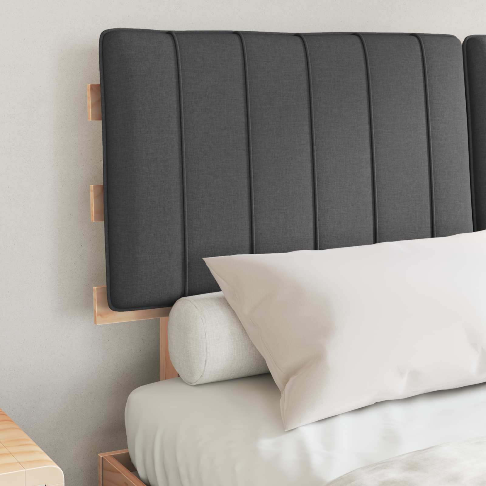 Bedframe met Gevoerd Hoofdgedeelte Donkergrijs 140 x 190 cm is nu te koop bij PeponiXL, paradijselijk wonen!