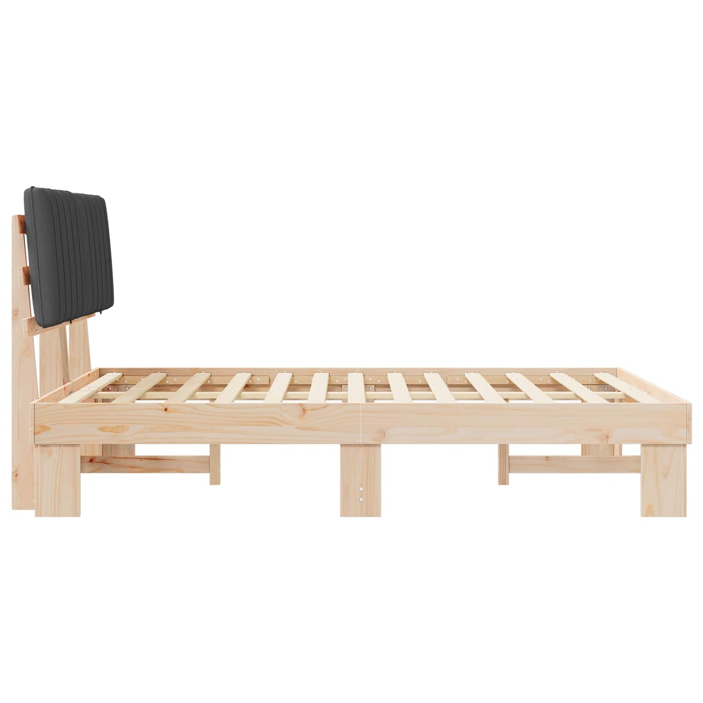 Bedframe met Gevoerd Hoofdgedeelte Donkergrijs 140 x 190 cm is nu te koop bij PeponiXL, paradijselijk wonen!