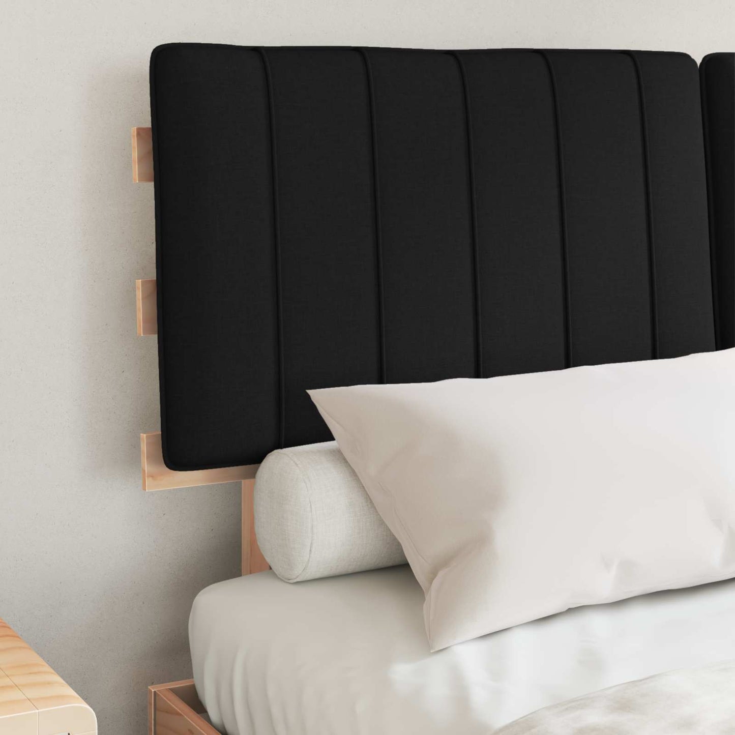 Bedframe met Gevoerd Hoofdgedeelte Zwart 140 x 190 cm is nu te koop bij PeponiXL, paradijselijk wonen!