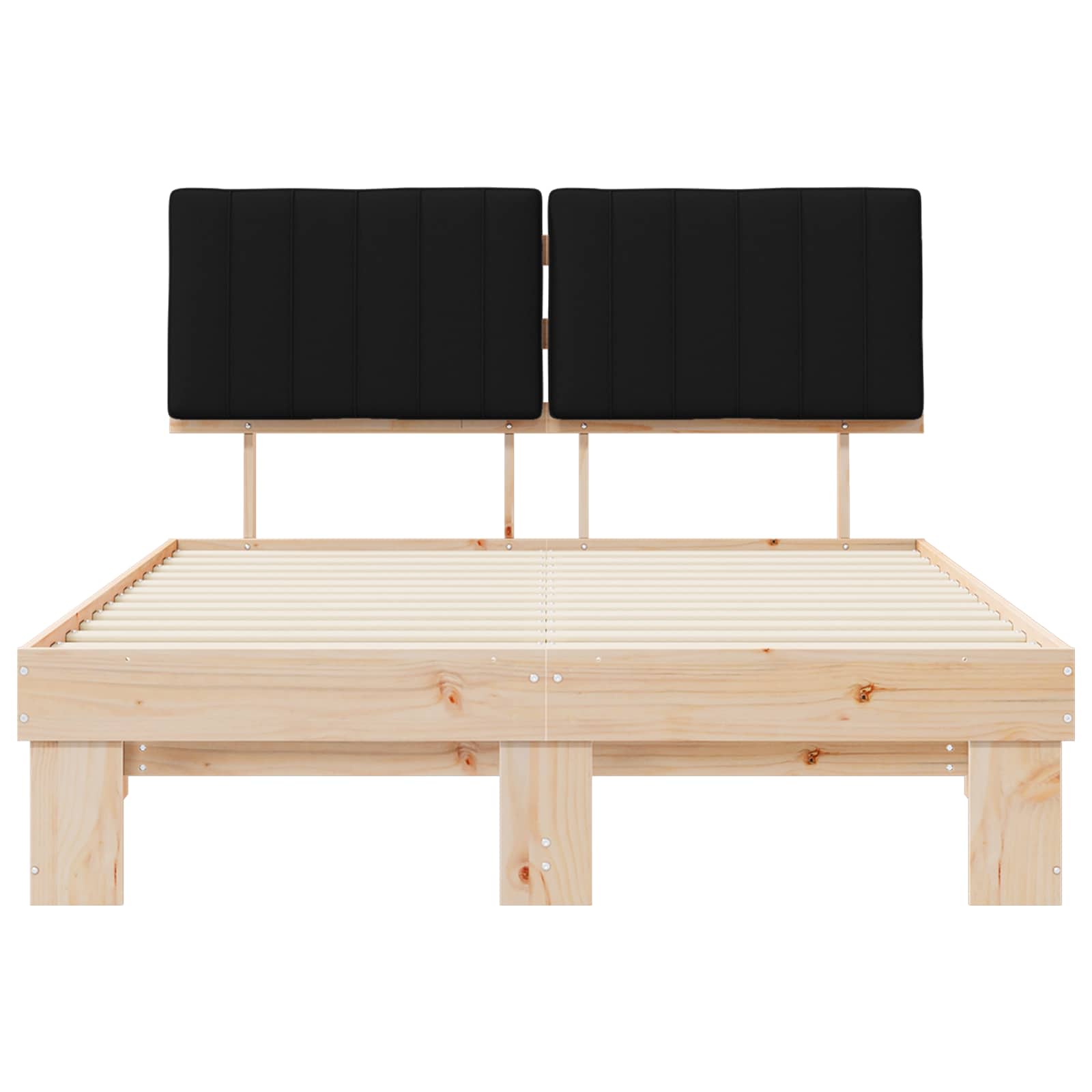 Bedframe met Gevoerd Hoofdgedeelte Zwart 140 x 190 cm is nu te koop bij PeponiXL, paradijselijk wonen!