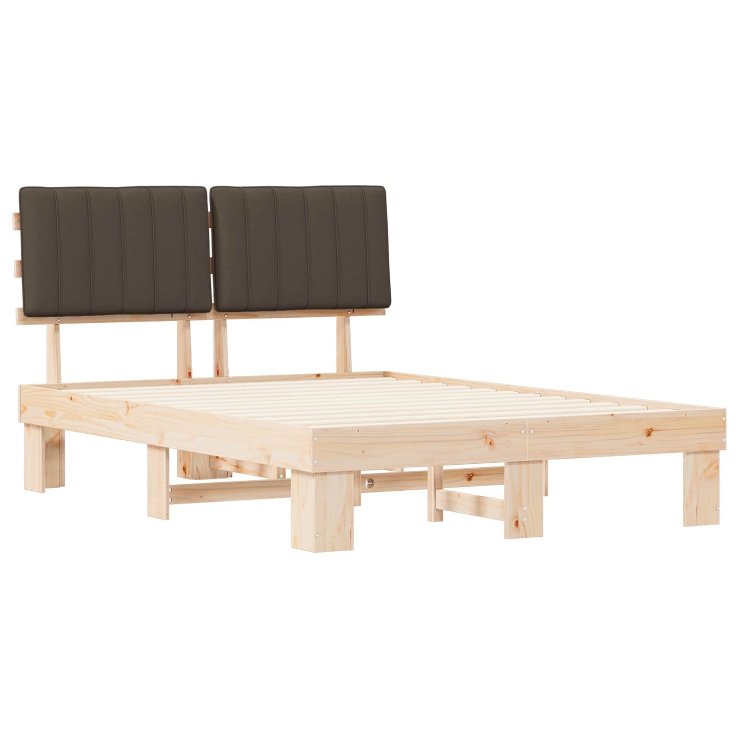 Bedframe met Gevoerd Hoofdgedeelte Taupe 140 x 190 cm is nu te koop bij PeponiXL, paradijselijk wonen!