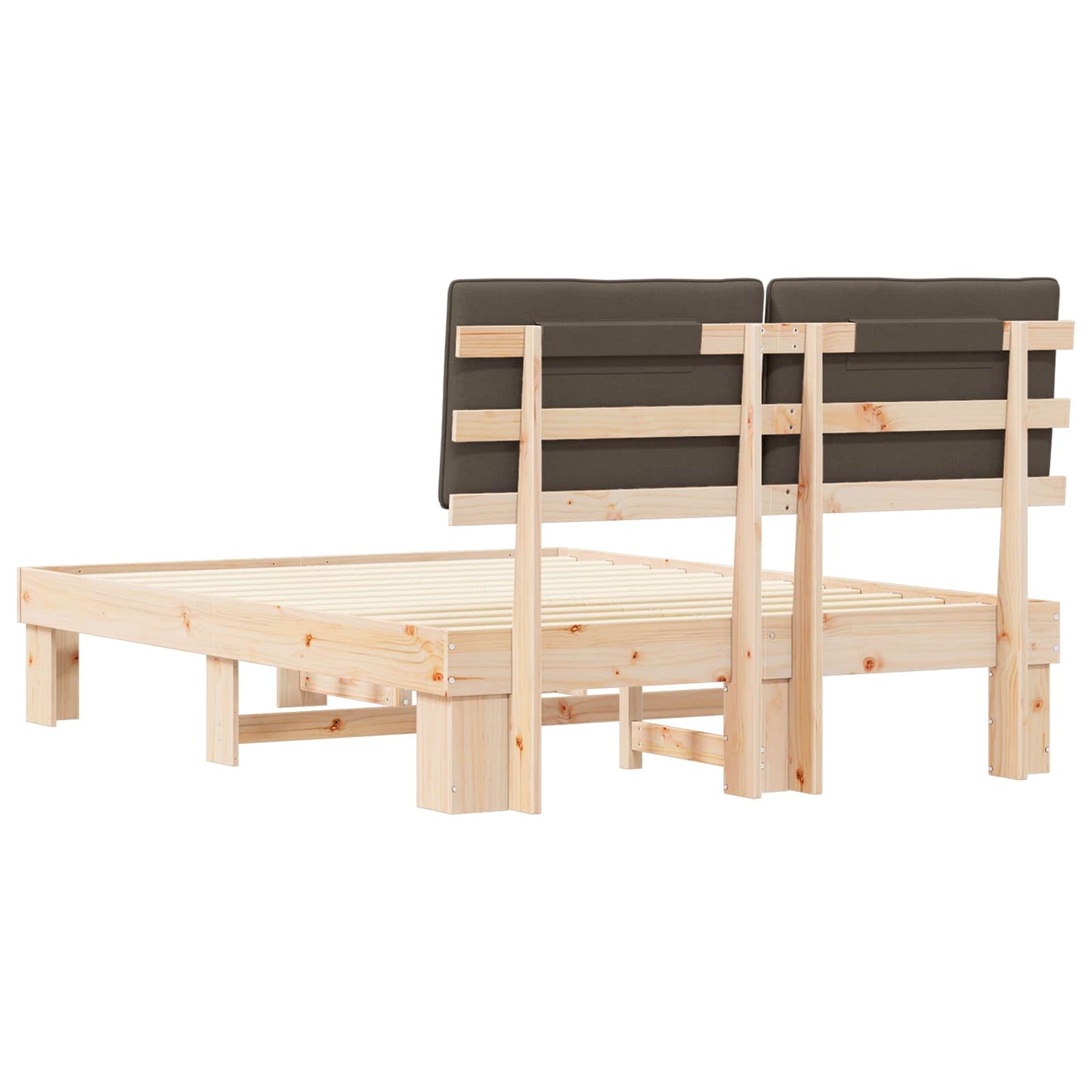 Bedframe met Gevoerd Hoofdgedeelte Taupe 140 x 190 cm is nu te koop bij PeponiXL, paradijselijk wonen!