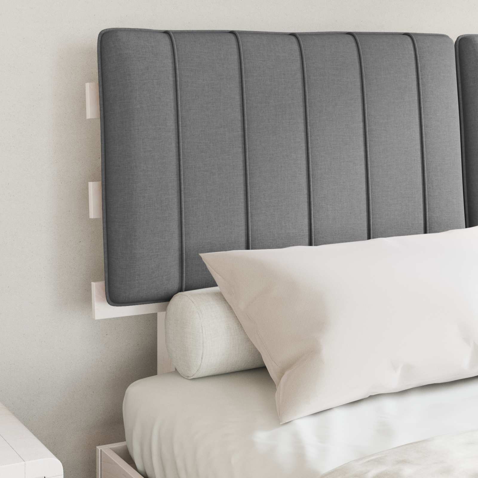 Bedframe met Gevoerd Hoofdgedeelte Lichtgrijs 140 x 190 cm is nu te koop bij PeponiXL, paradijselijk wonen!