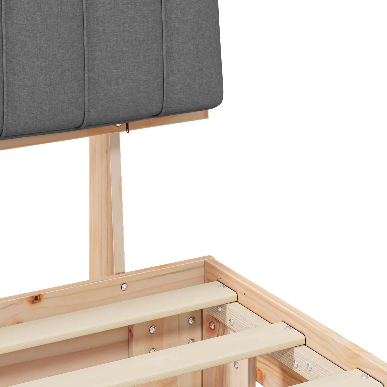 Bedframe met Gevoerd Hoofdgedeelte Lichtgrijs 135 x 190 cm is nu te koop bij PeponiXL, paradijselijk wonen!