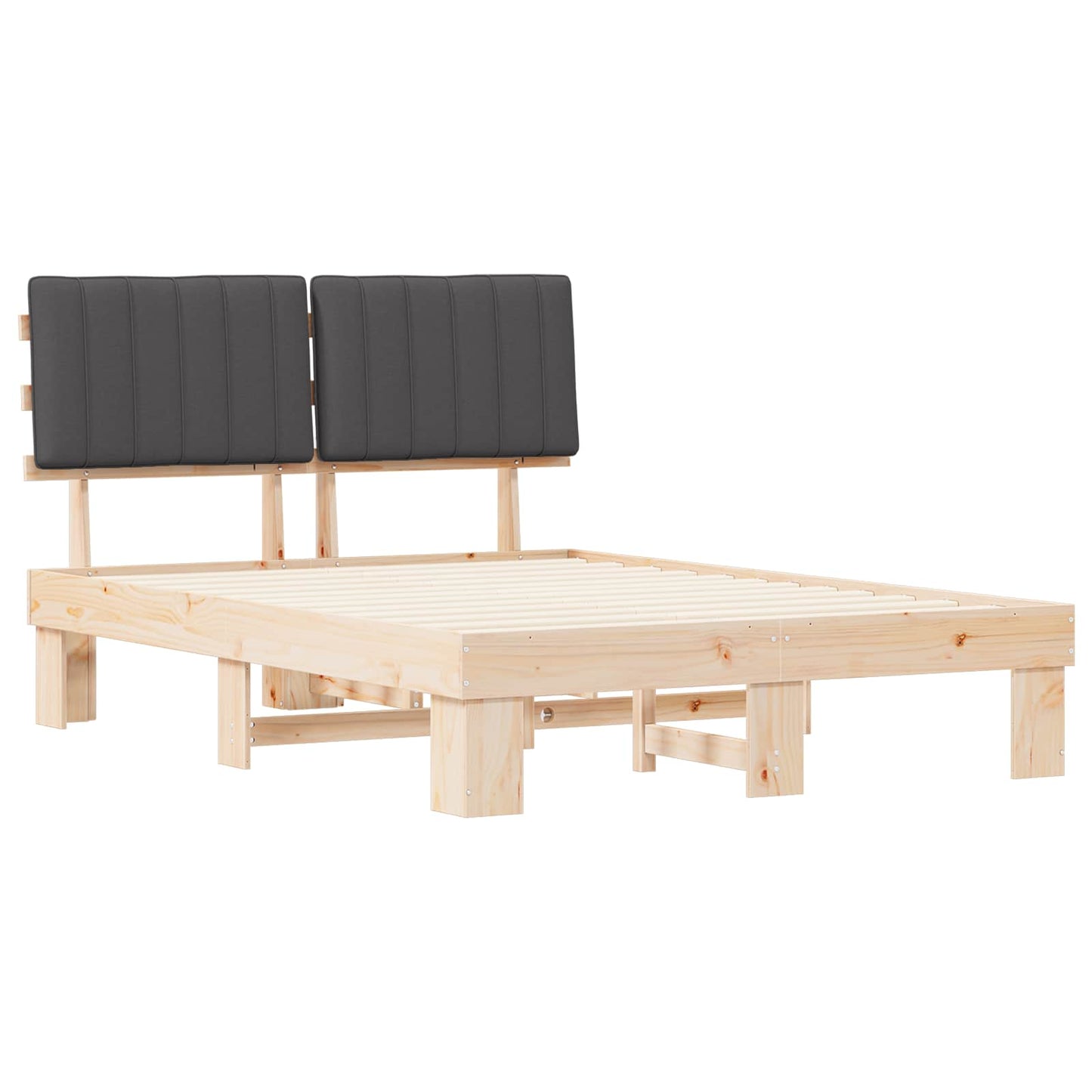 Bedframe met Gevoerd Hoofdgedeelte Donkergrijs 135 x 190 cm is nu te koop bij PeponiXL, paradijselijk wonen!