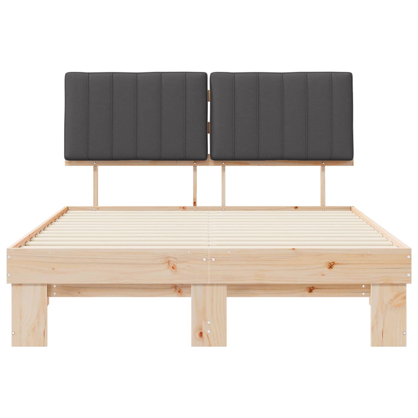 Bedframe met Gevoerd Hoofdgedeelte Donkergrijs 135 x 190 cm is nu te koop bij PeponiXL, paradijselijk wonen!