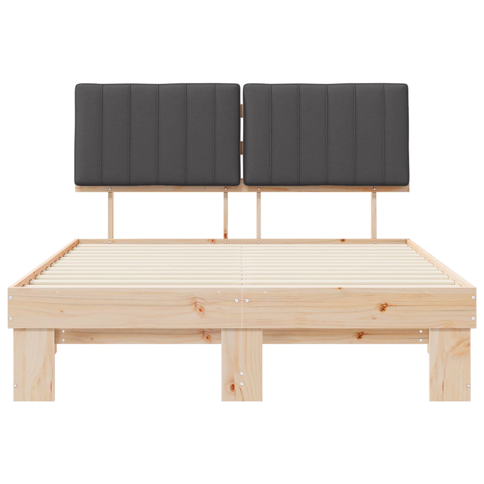 Bedframe met Gevoerd Hoofdgedeelte Donkergrijs 135 x 190 cm is nu te koop bij PeponiXL, paradijselijk wonen!