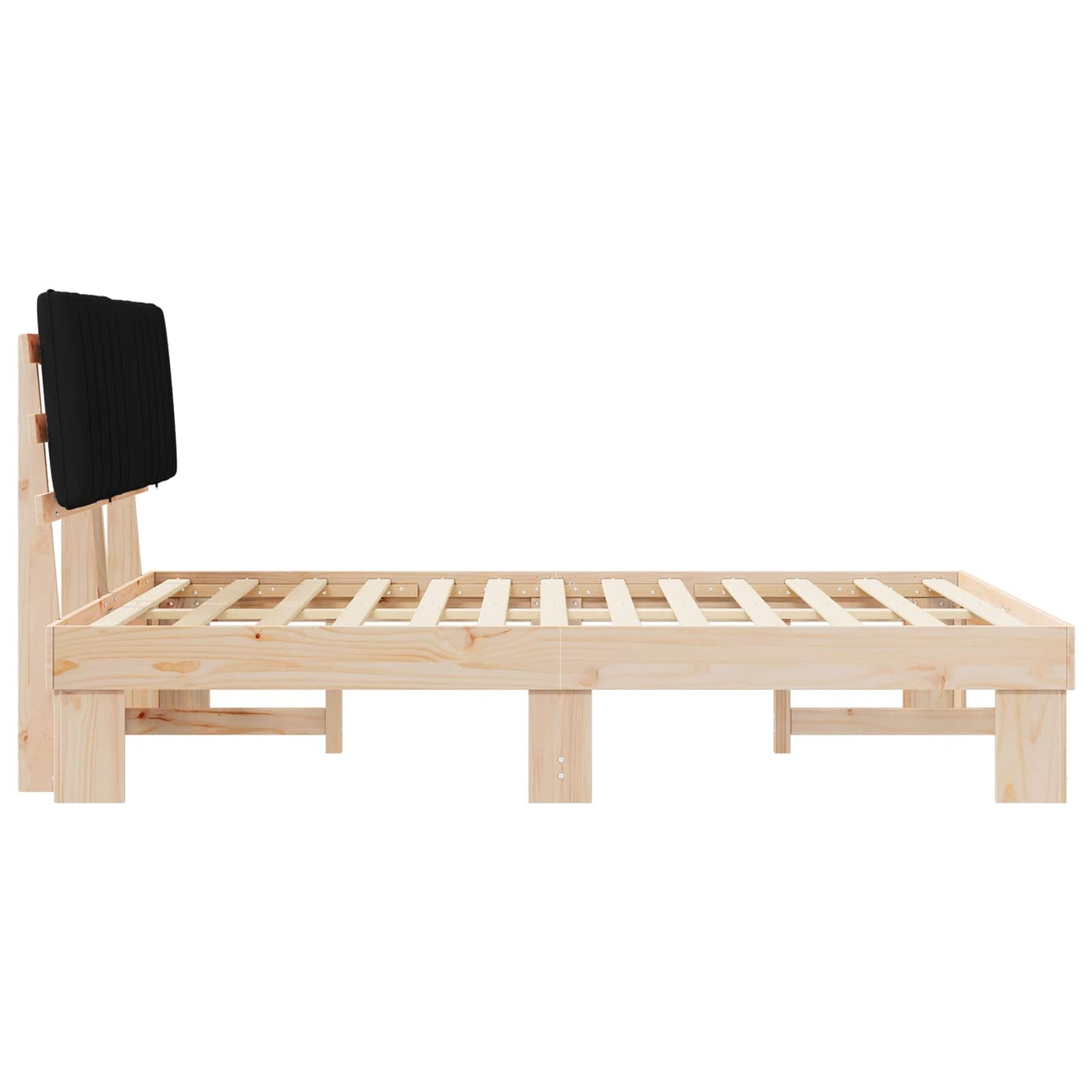 Bedframe met Gevoerd Hoofdgedeelte Zwart 135 x 190 cm is nu te koop bij PeponiXL, paradijselijk wonen!