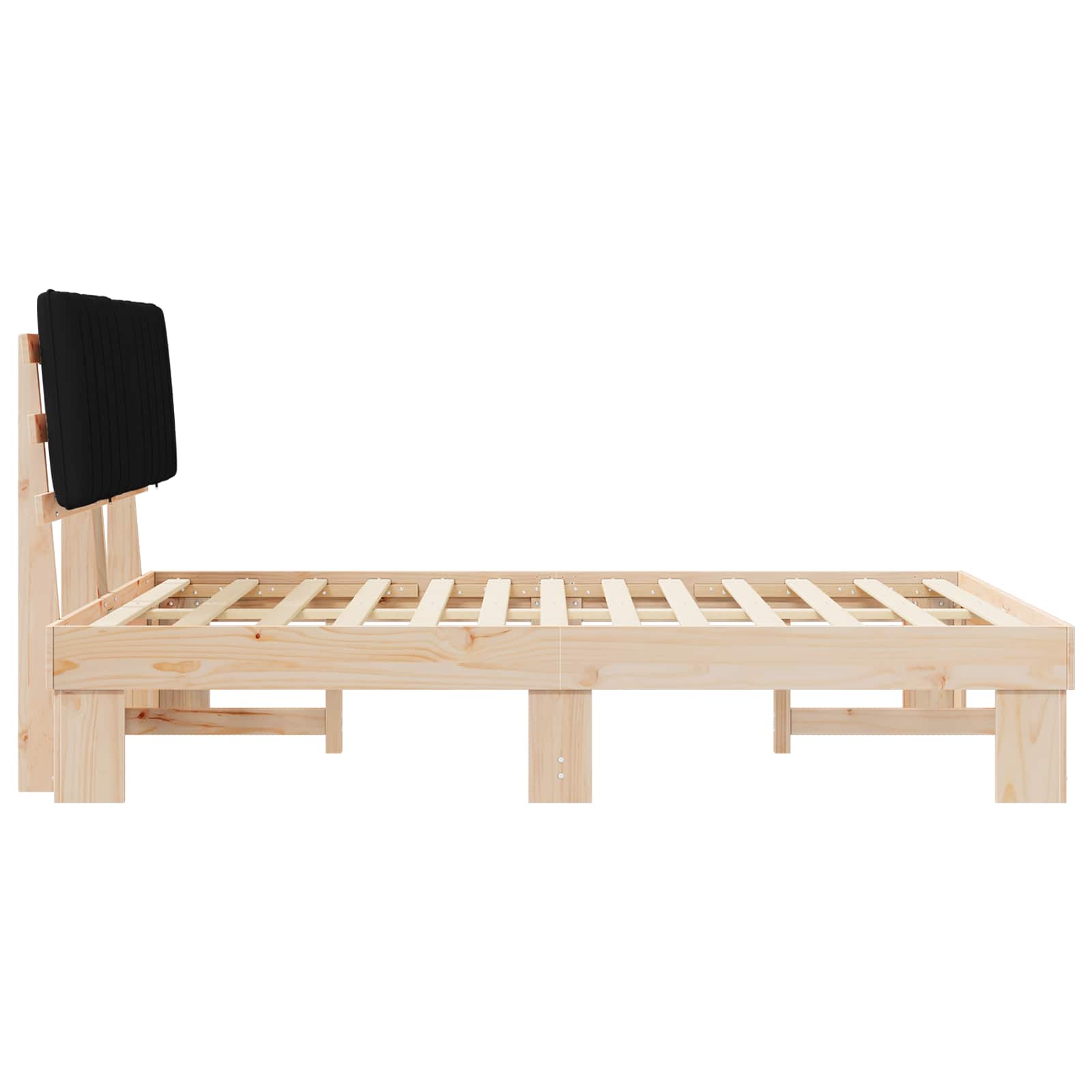Bedframe met Gevoerd Hoofdgedeelte Zwart 135 x 190 cm is nu te koop bij PeponiXL, paradijselijk wonen!