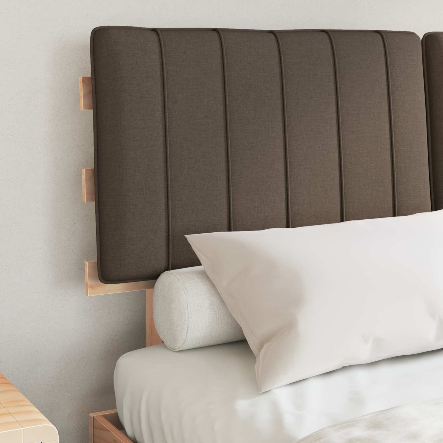 Bedframe met Gevoerd Hoofdgedeelte Taupe 135 x 190 cm is nu te koop bij PeponiXL, paradijselijk wonen!