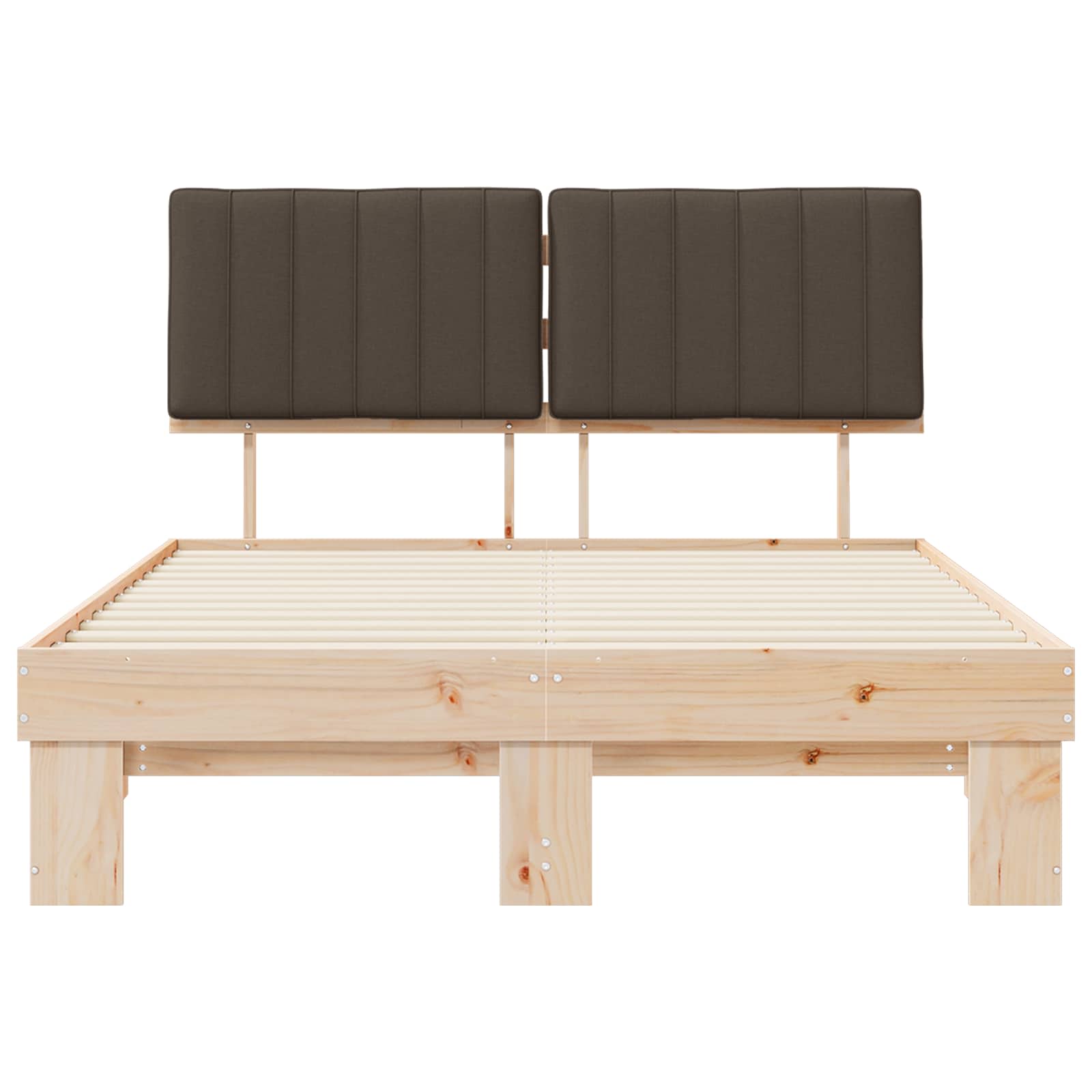 Bedframe met Gevoerd Hoofdgedeelte Taupe 135 x 190 cm is nu te koop bij PeponiXL, paradijselijk wonen!
