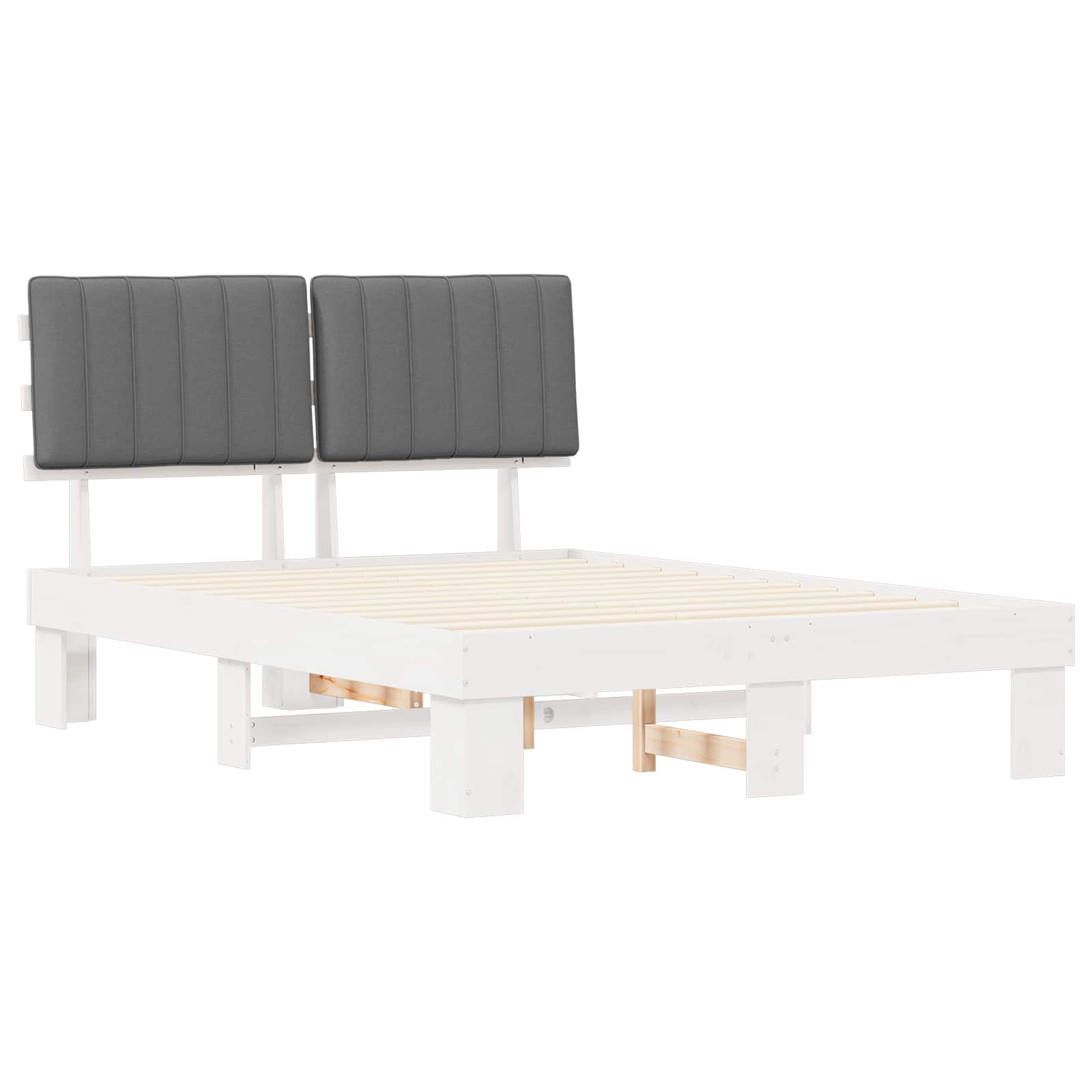 Bedframe met Gevoerd Hoofdgedeelte Lichtgrijs 135 x 190 cm is nu te koop bij PeponiXL, paradijselijk wonen!
