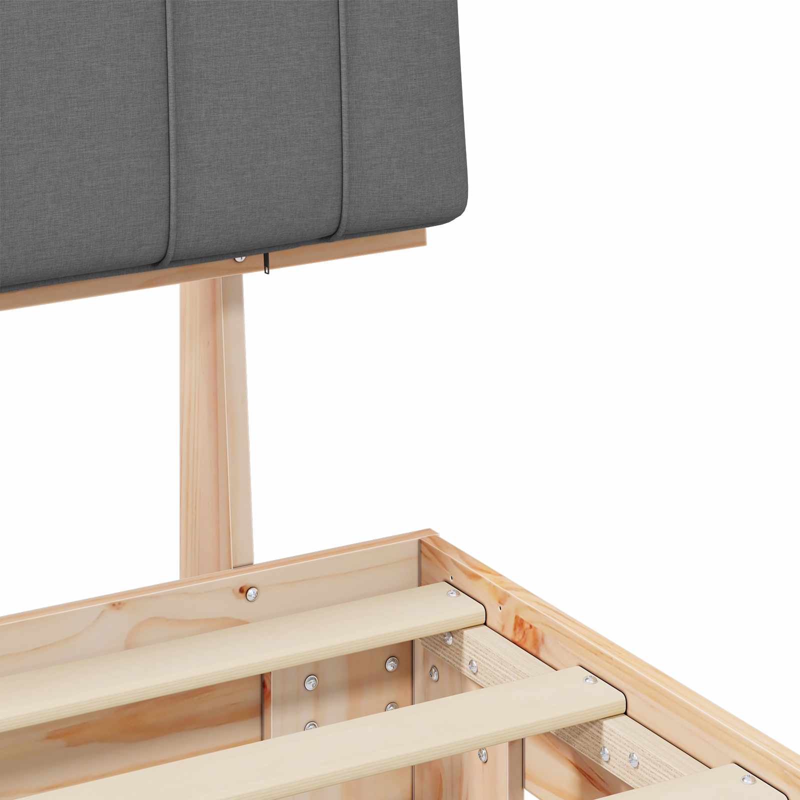 Bedframe met Gevoerd Hoofdgedeelte Lichtgrijs 120 x 190 cm is nu te koop bij PeponiXL, paradijselijk wonen!