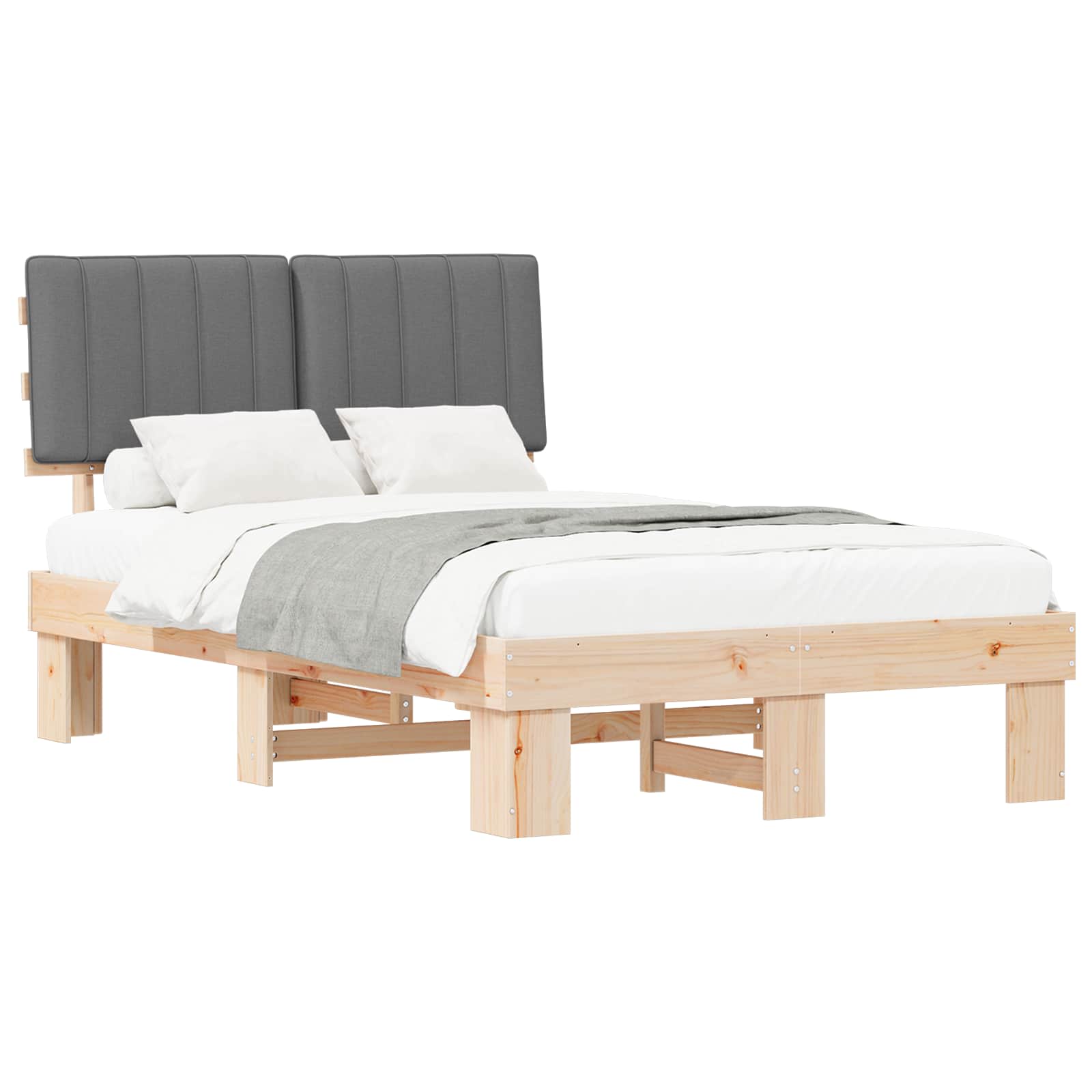 Bedframe met Gevoerd Hoofdgedeelte Lichtgrijs 120 x 190 cm is nu te koop bij PeponiXL, paradijselijk wonen!