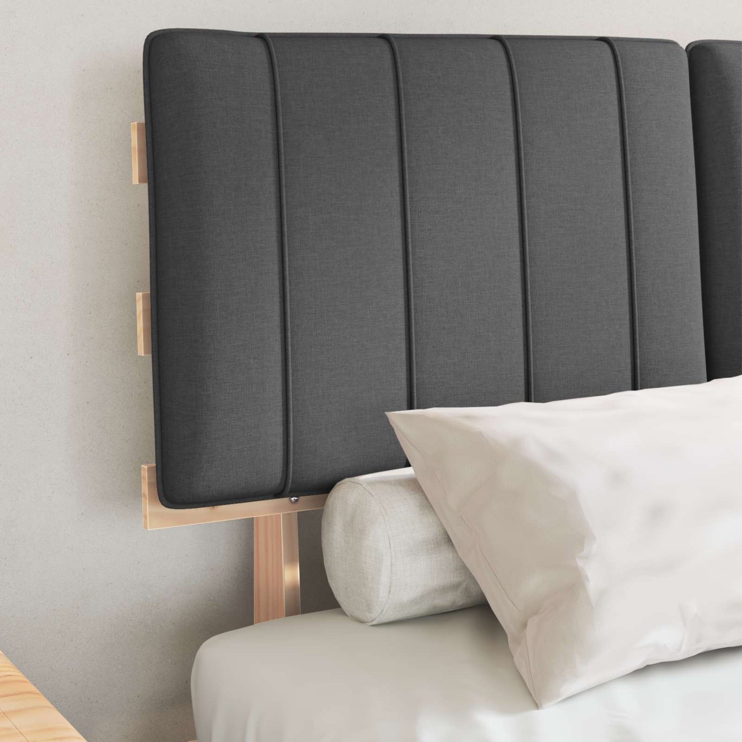Bedframe met Gevoerd Hoofdgedeelte Donkergrijs 120 x 190 cm is nu te koop bij PeponiXL, paradijselijk wonen!