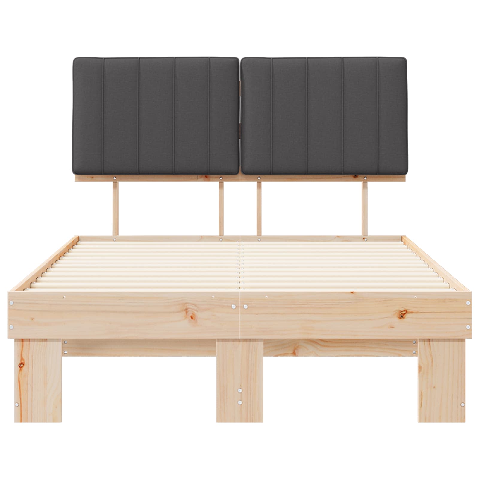 Bedframe met Gevoerd Hoofdgedeelte Donkergrijs 120 x 190 cm is nu te koop bij PeponiXL, paradijselijk wonen!