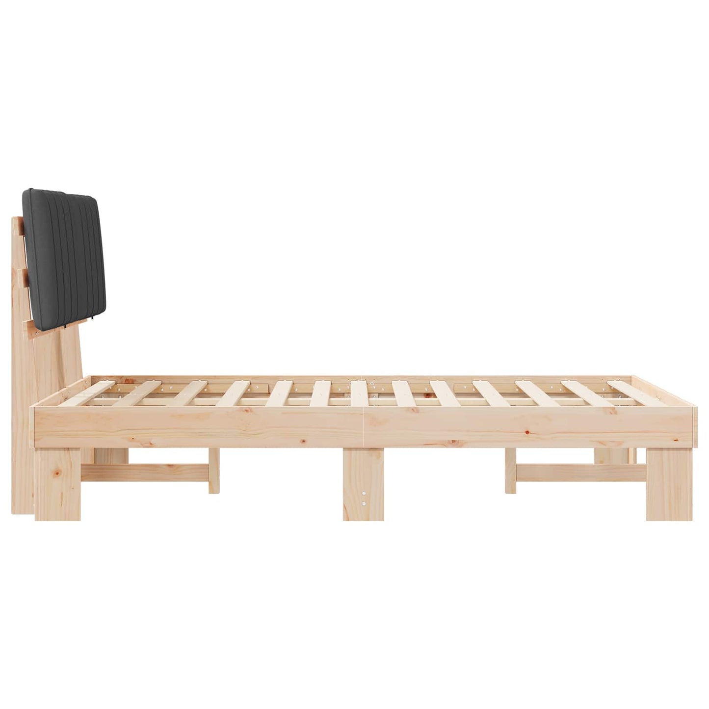Bedframe met Gevoerd Hoofdgedeelte Donkergrijs 120 x 190 cm is nu te koop bij PeponiXL, paradijselijk wonen!