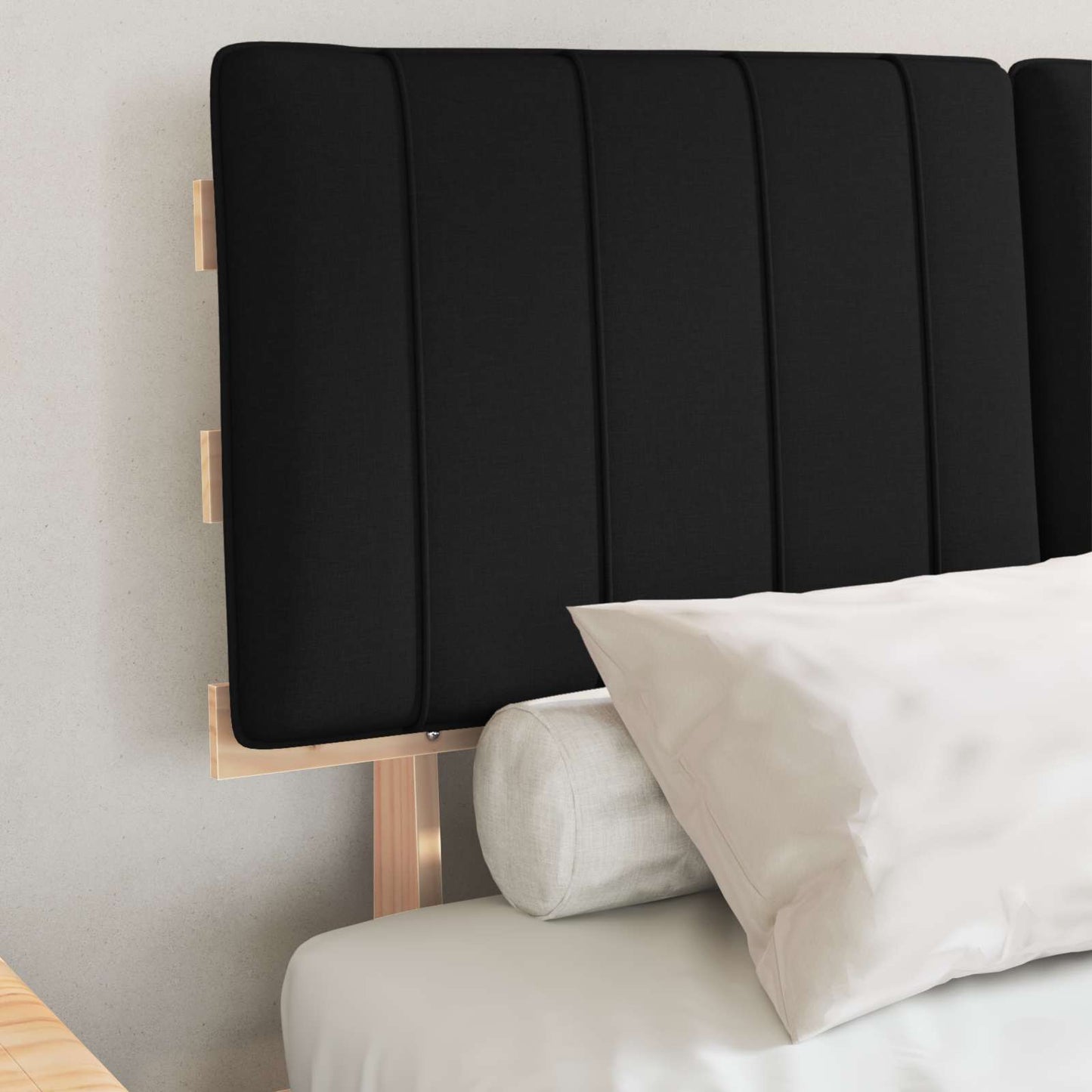 Bedframe met Gevoerd Hoofdgedeelte Zwart 120 x 190 cm is nu te koop bij PeponiXL, paradijselijk wonen!