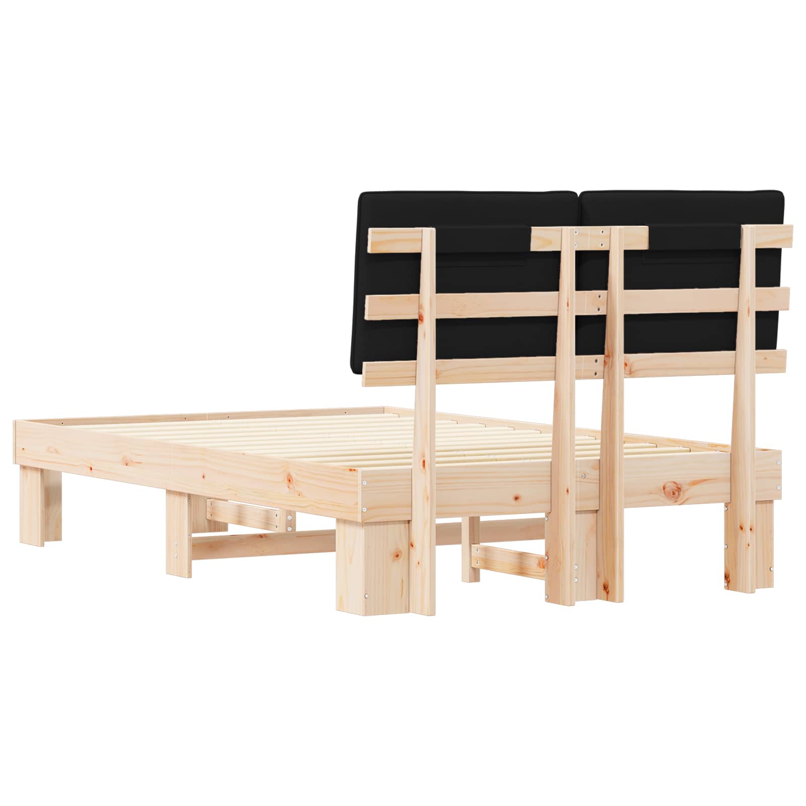Bedframe met Gevoerd Hoofdgedeelte Zwart 120 x 190 cm is nu te koop bij PeponiXL, paradijselijk wonen!