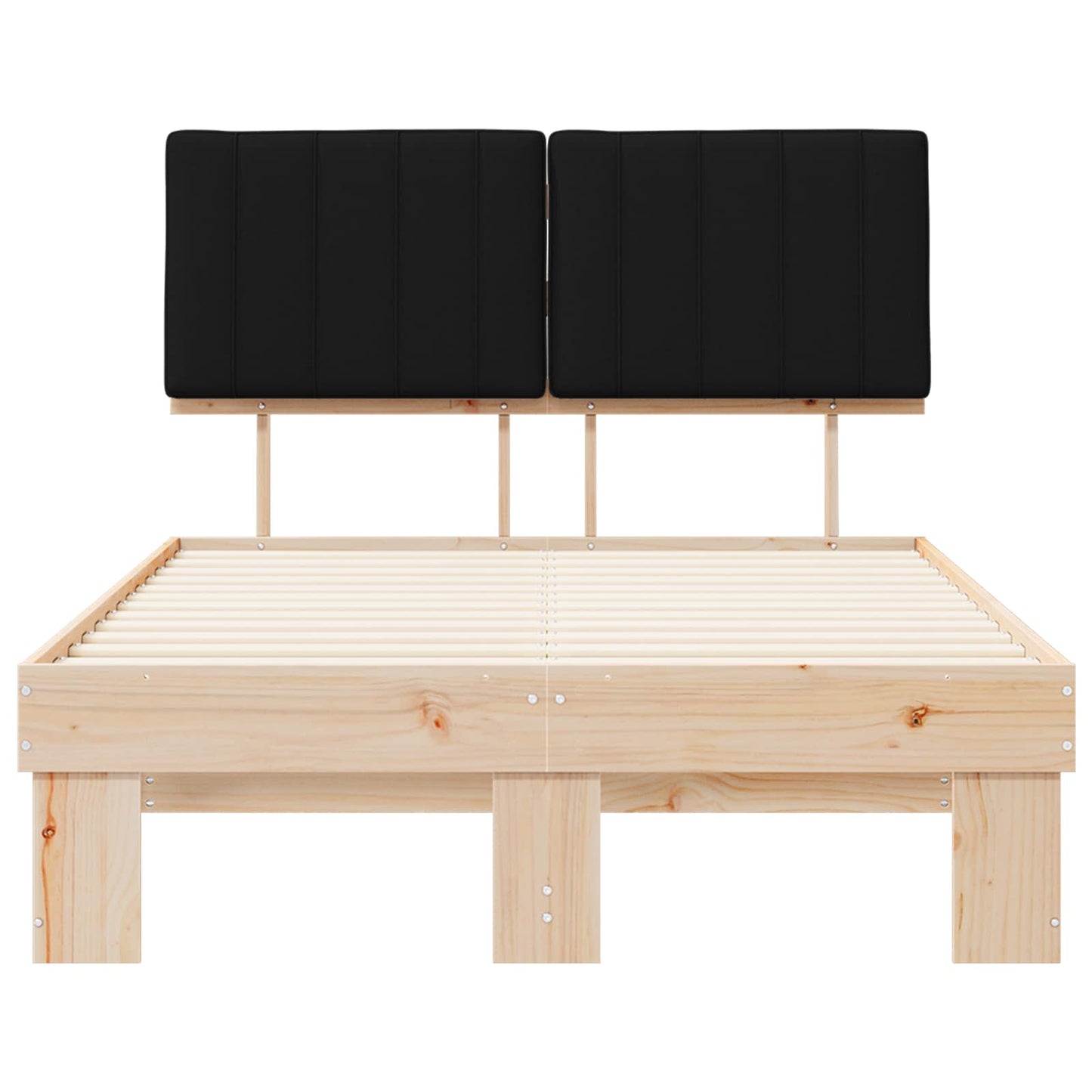 Bedframe met Gevoerd Hoofdgedeelte Zwart 120 x 190 cm is nu te koop bij PeponiXL, paradijselijk wonen!