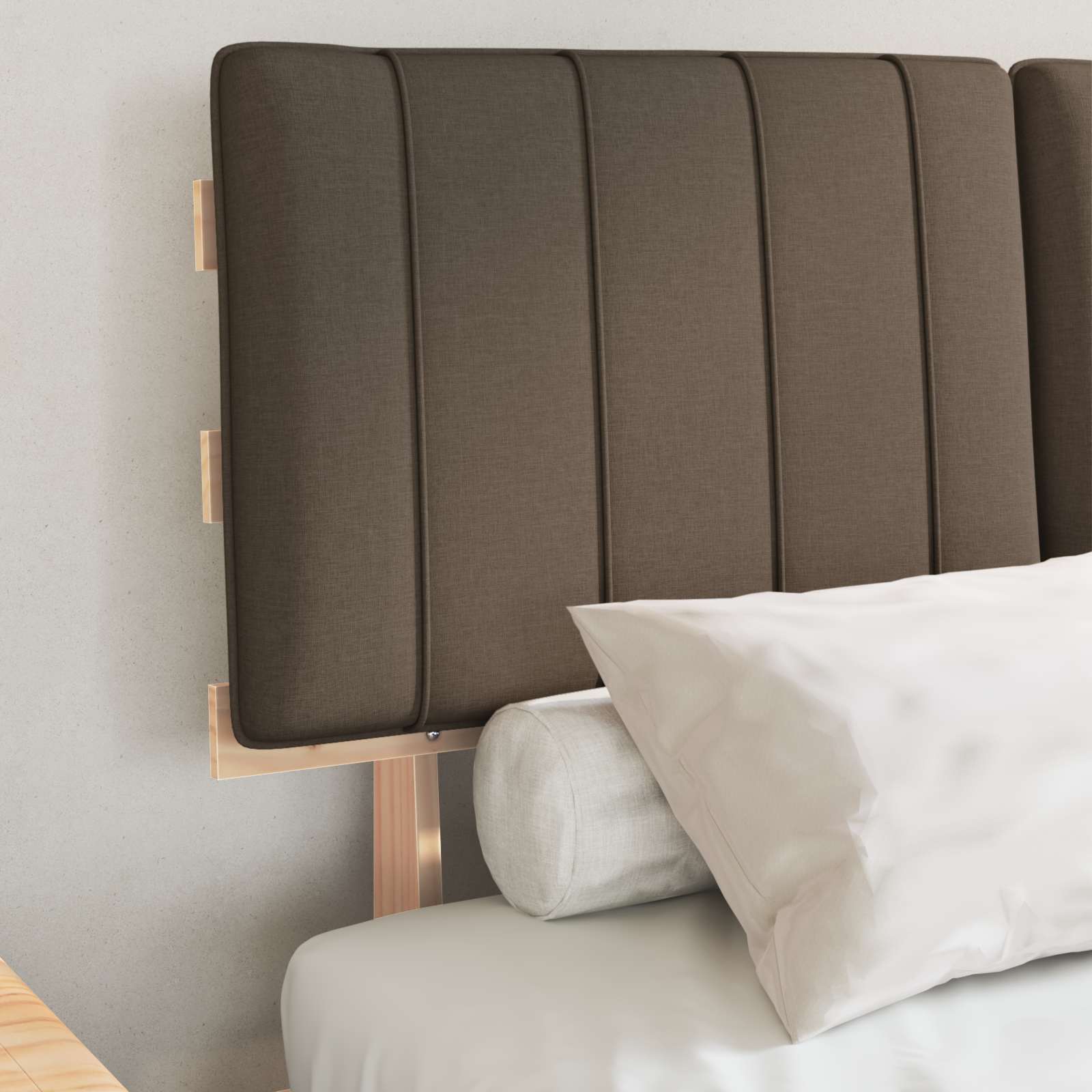 Bedframe met Gevoerd Hoofdgedeelte Taupe 120 x 190 cm is nu te koop bij PeponiXL, paradijselijk wonen!