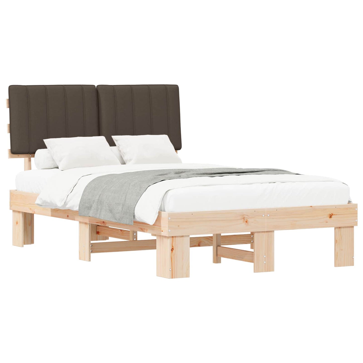Bedframe met Gevoerd Hoofdgedeelte Taupe 120 x 190 cm is nu te koop bij PeponiXL, paradijselijk wonen!