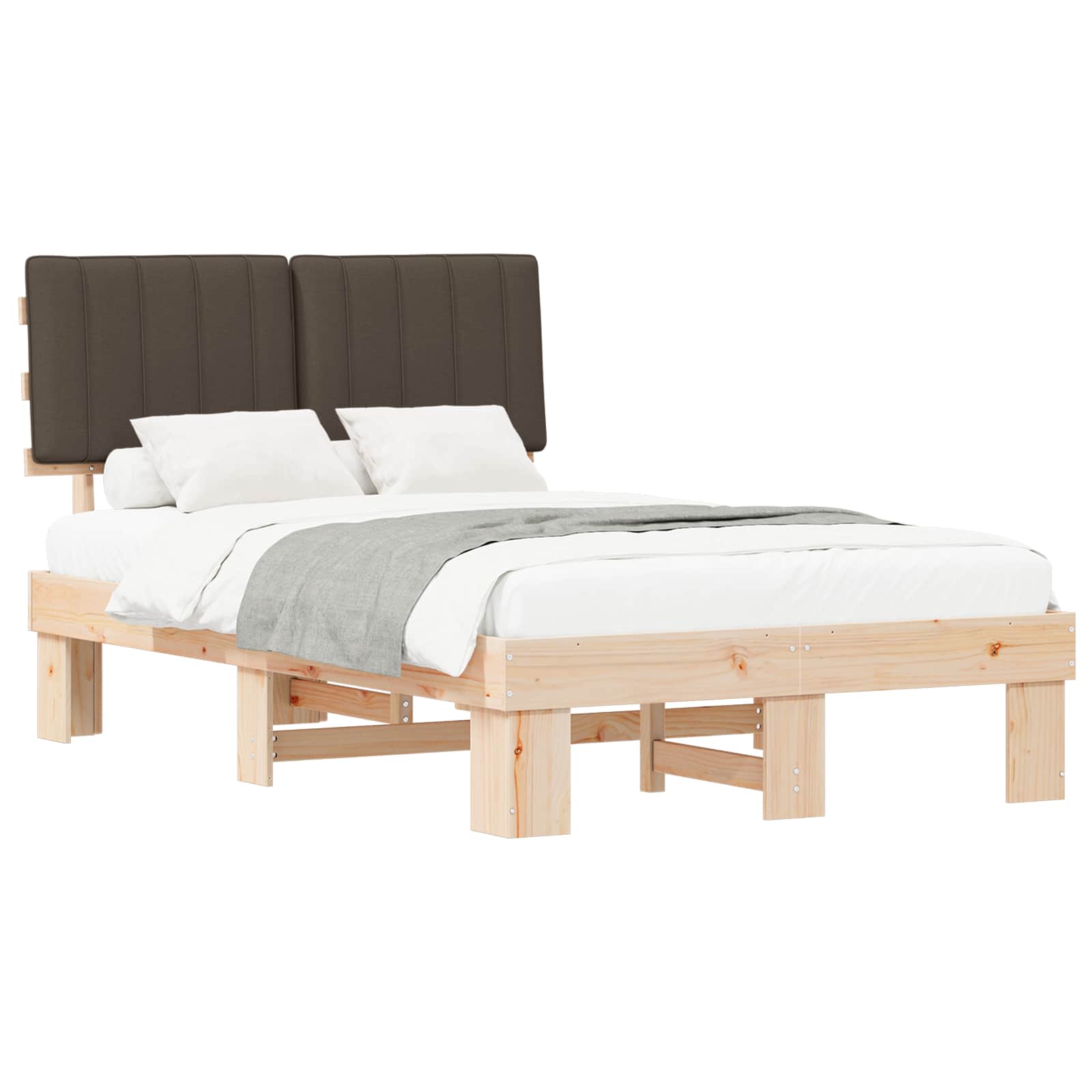 Bedframe met Gevoerd Hoofdgedeelte Taupe 120 x 190 cm is nu te koop bij PeponiXL, paradijselijk wonen!