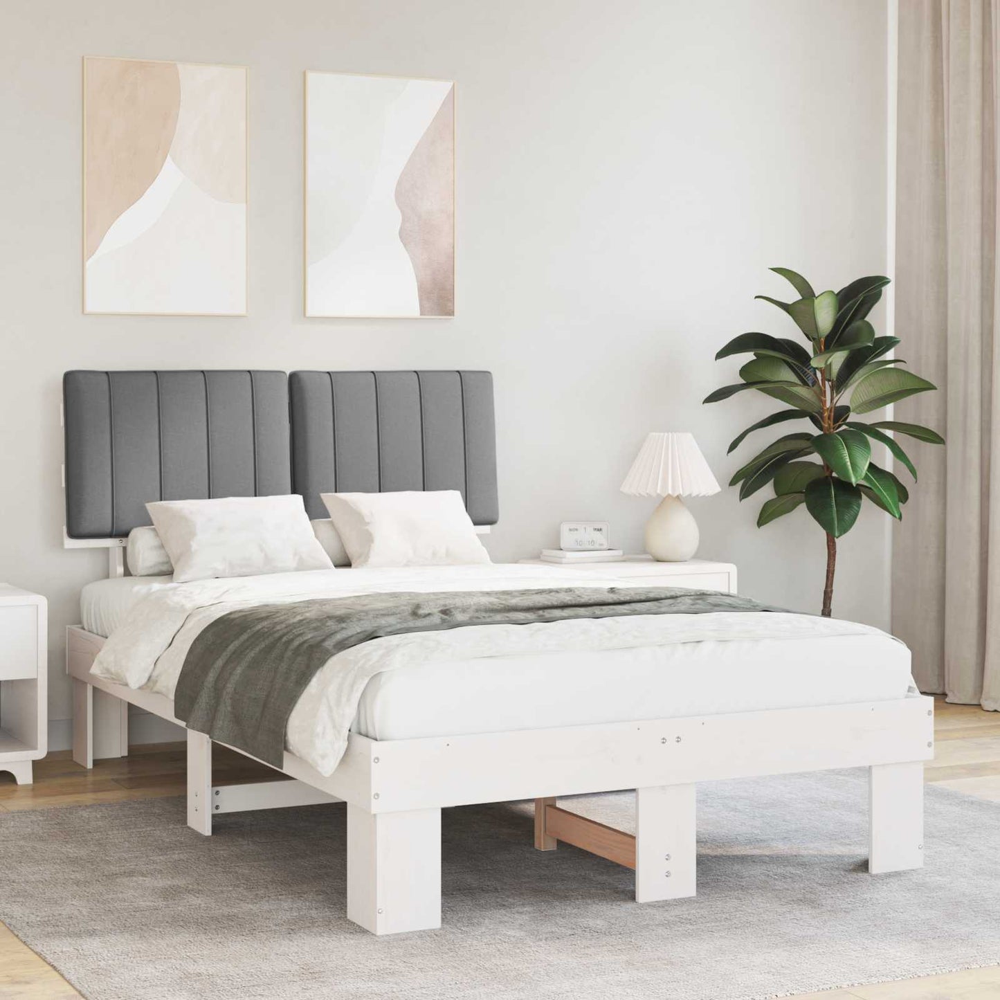Bedframe met Gevoerd Hoofdgedeelte Lichtgrijs 120 x 190 cm is nu te koop bij PeponiXL, paradijselijk wonen!