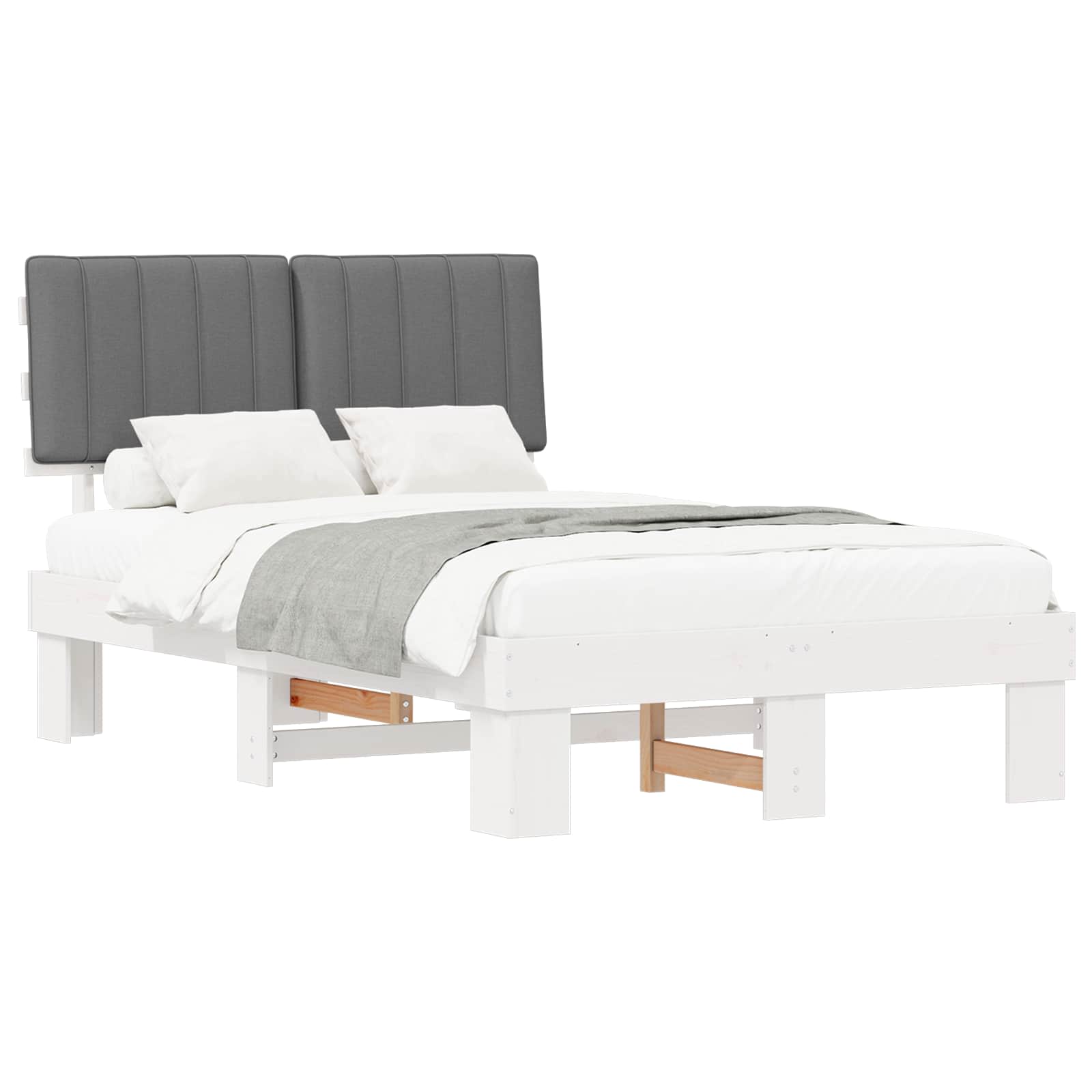 Bedframe met Gevoerd Hoofdgedeelte Lichtgrijs 120 x 190 cm is nu te koop bij PeponiXL, paradijselijk wonen!