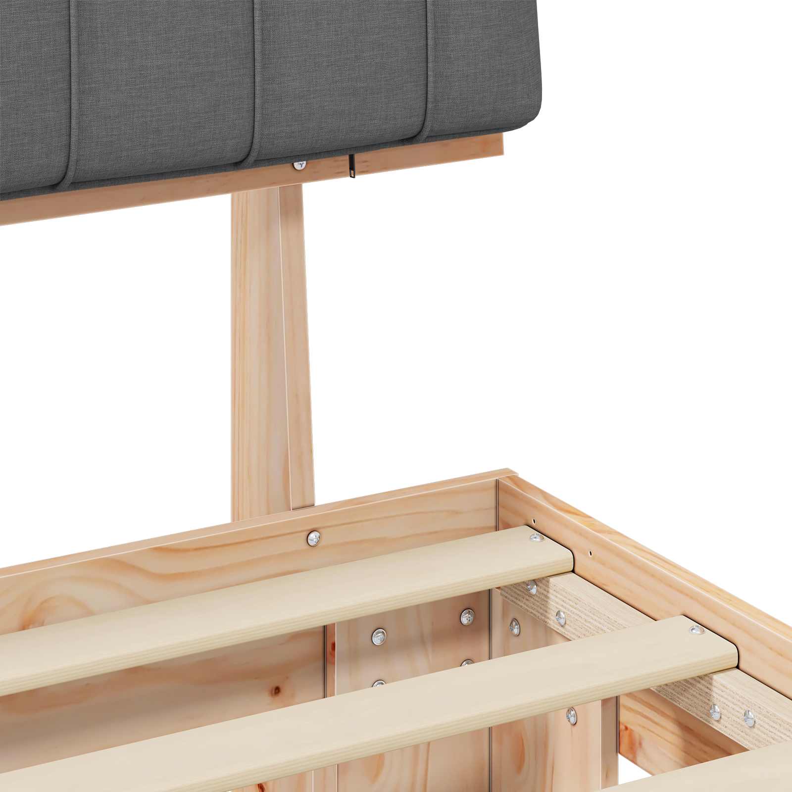Bedframe met Gevoerd Hoofdgedeelte Lichtgrijs 100 x 200 cm is nu te koop bij PeponiXL, paradijselijk wonen!