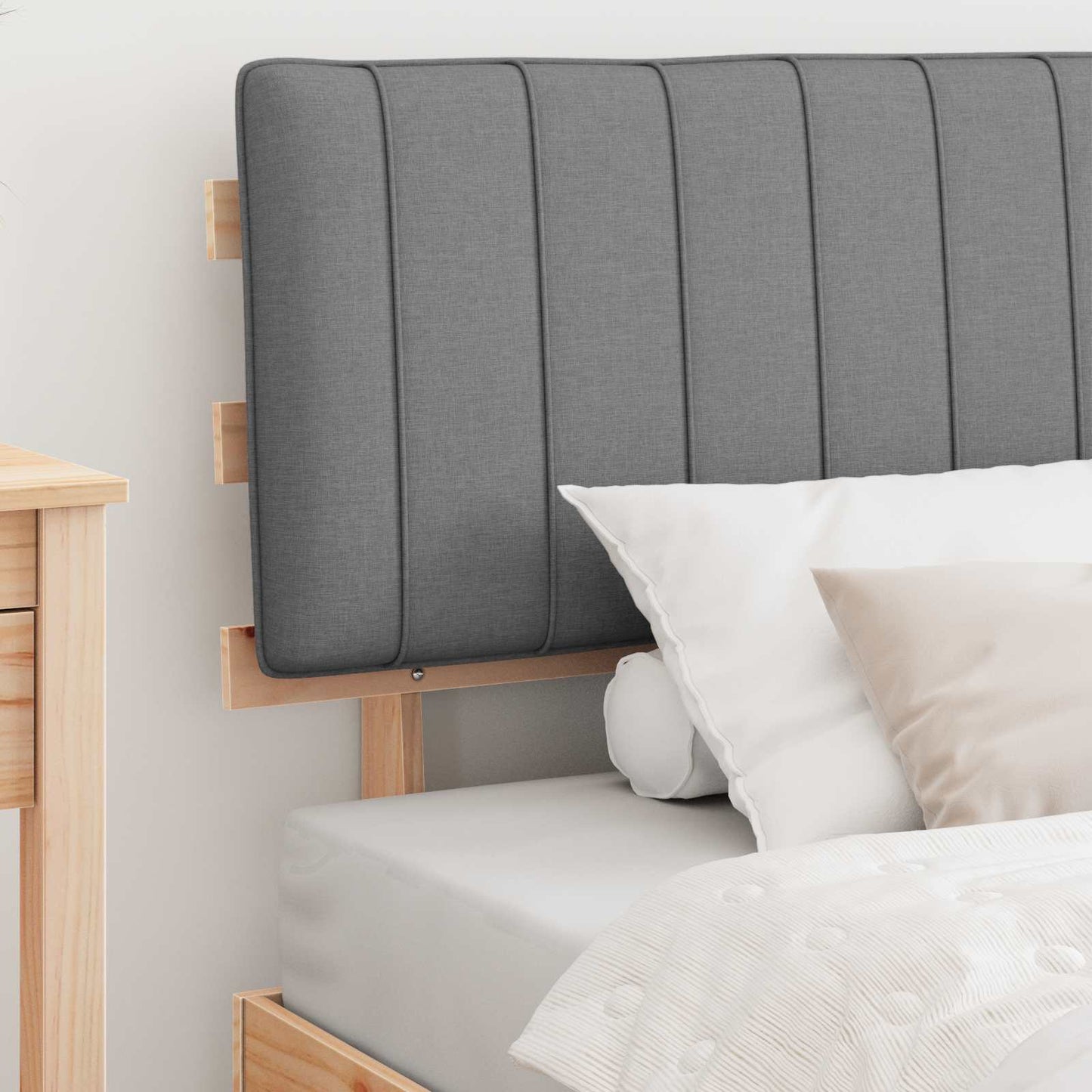 Bedframe met Gevoerd Hoofdgedeelte Lichtgrijs 100 x 200 cm is nu te koop bij PeponiXL, paradijselijk wonen!