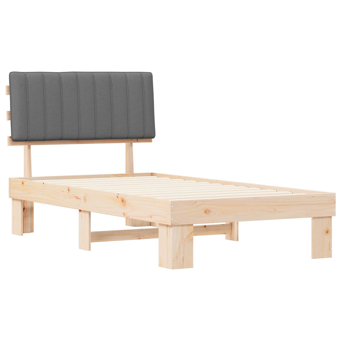Bedframe met Gevoerd Hoofdgedeelte Lichtgrijs 100 x 200 cm is nu te koop bij PeponiXL, paradijselijk wonen!