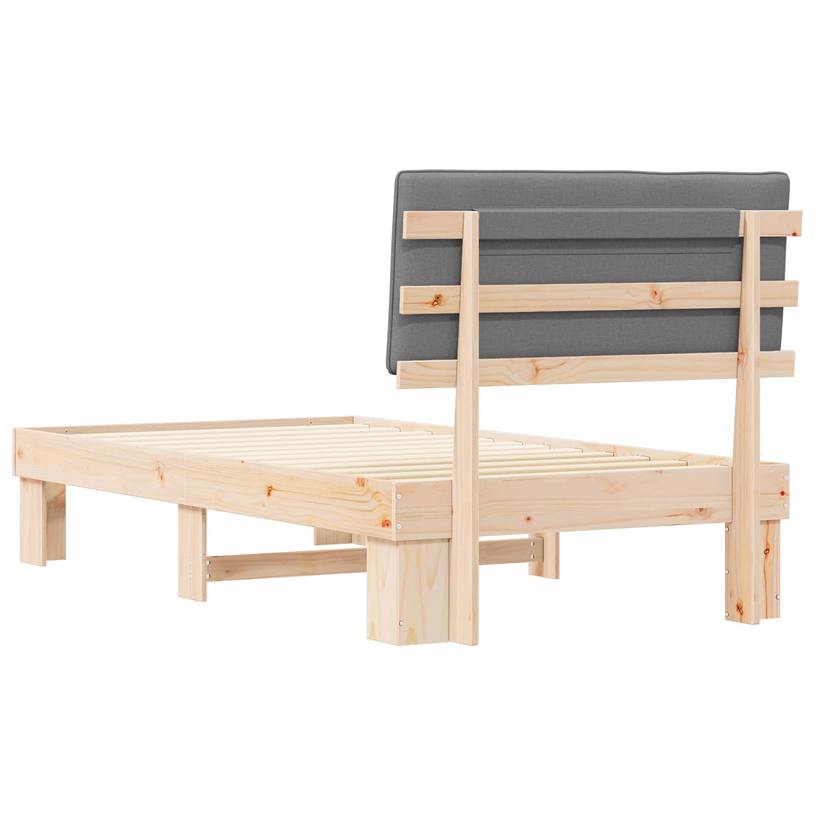 Bedframe met Gevoerd Hoofdgedeelte Lichtgrijs 100 x 200 cm is nu te koop bij PeponiXL, paradijselijk wonen!