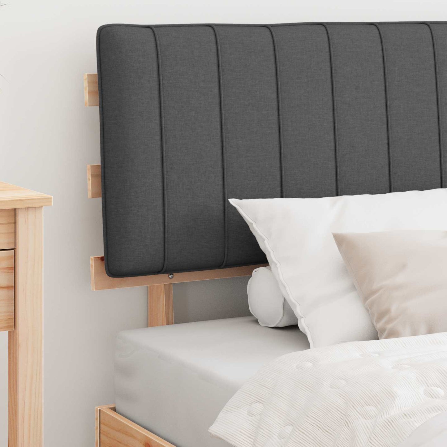 Bedframe met Gevoerd Hoofdgedeelte Donkergrijs 100 x 200 cm is nu te koop bij PeponiXL, paradijselijk wonen!