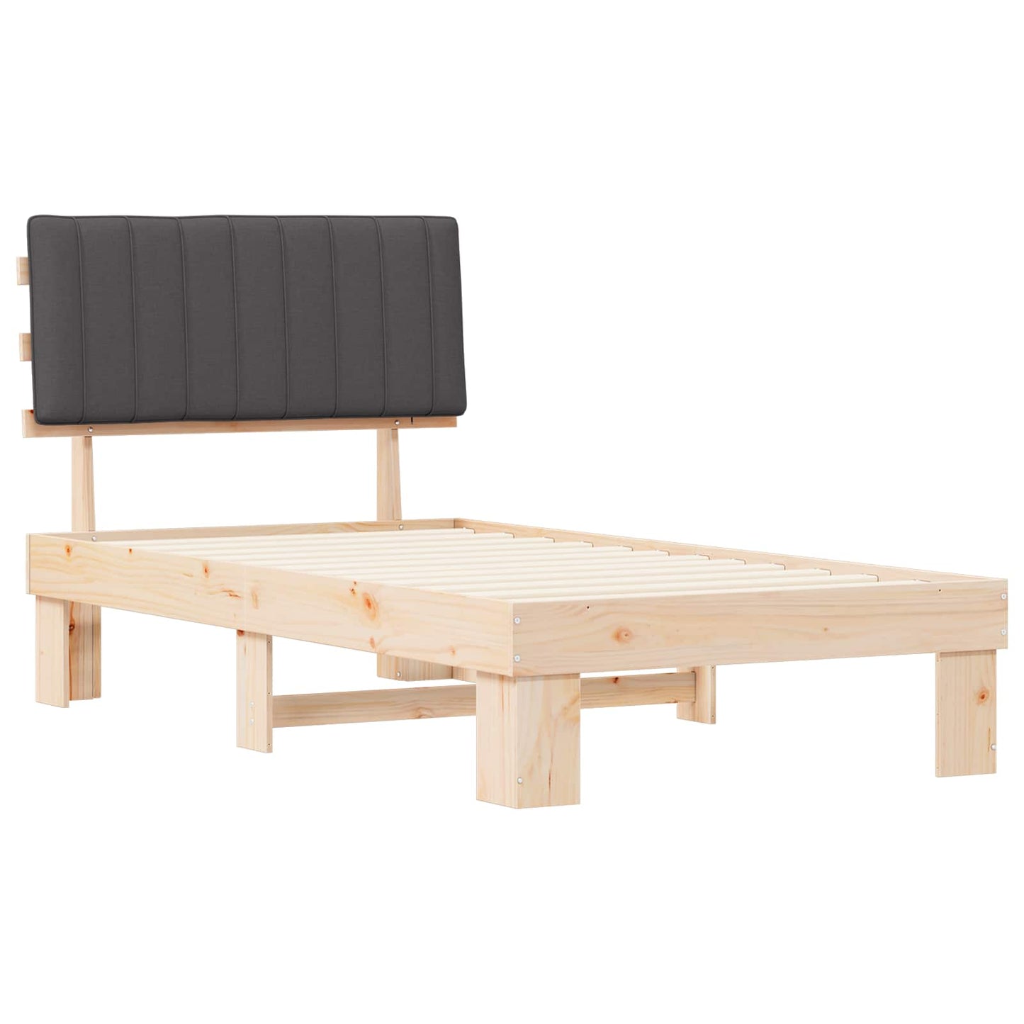 Bedframe met Gevoerd Hoofdgedeelte Donkergrijs 100 x 200 cm is nu te koop bij PeponiXL, paradijselijk wonen!
