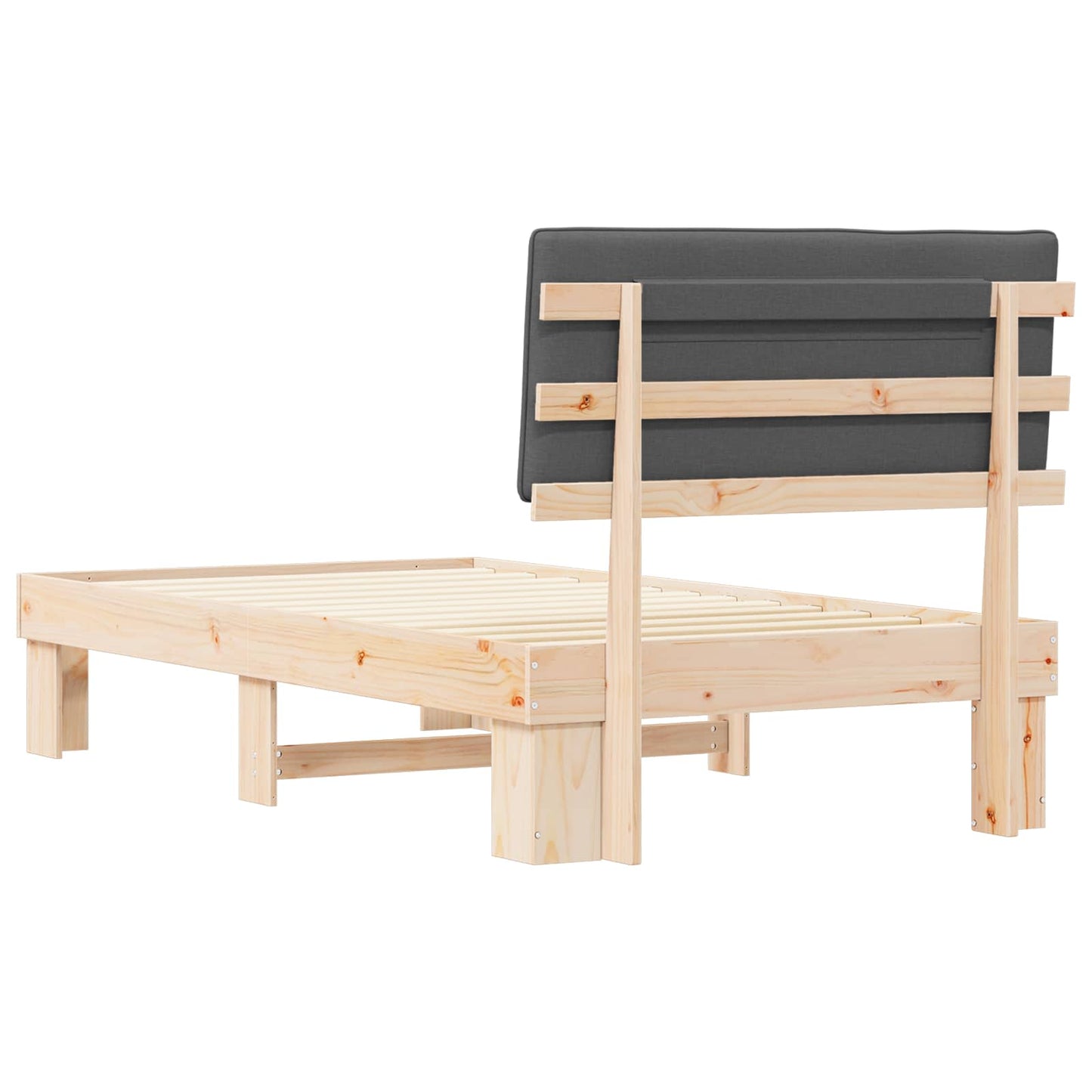 Bedframe met Gevoerd Hoofdgedeelte Donkergrijs 100 x 200 cm is nu te koop bij PeponiXL, paradijselijk wonen!