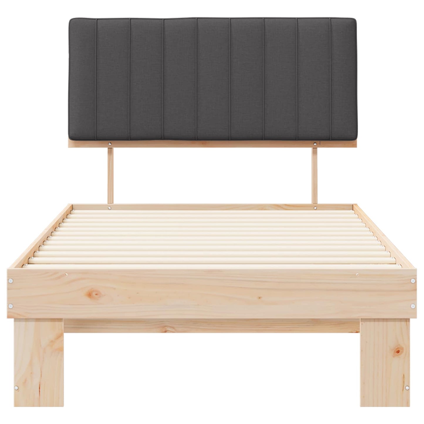 Bedframe met Gevoerd Hoofdgedeelte Donkergrijs 100 x 200 cm is nu te koop bij PeponiXL, paradijselijk wonen!