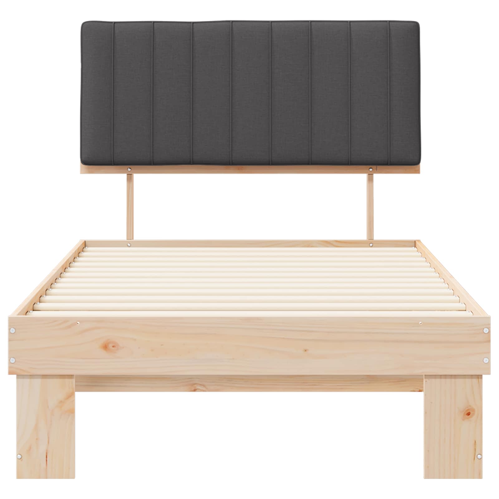 Bedframe met Gevoerd Hoofdgedeelte Donkergrijs 100 x 200 cm is nu te koop bij PeponiXL, paradijselijk wonen!