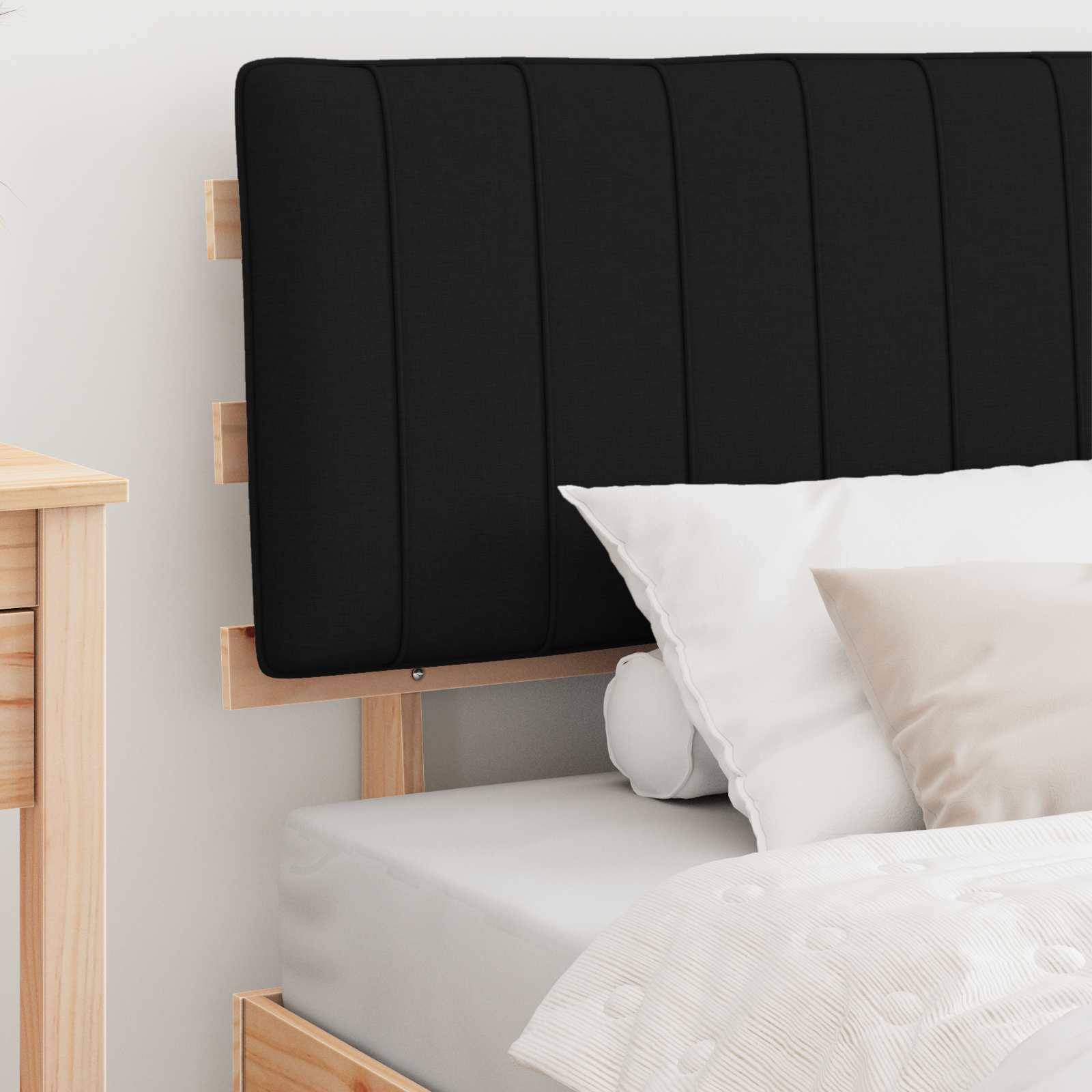Bedframe met Gevoerd Hoofdgedeelte Zwart 100 x 200 cm is nu te koop bij PeponiXL, paradijselijk wonen!
