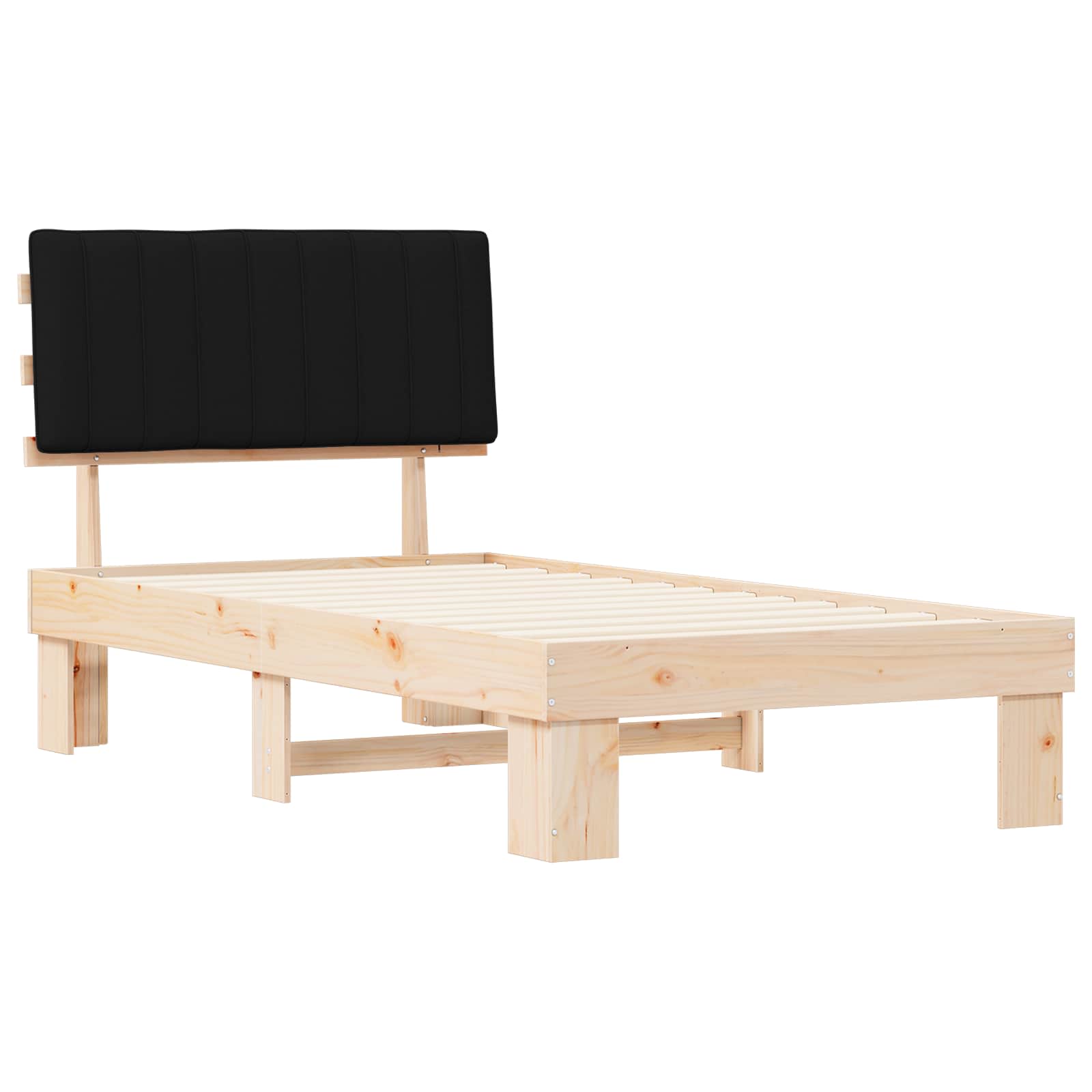 Bedframe met Gevoerd Hoofdgedeelte Zwart 100 x 200 cm is nu te koop bij PeponiXL, paradijselijk wonen!