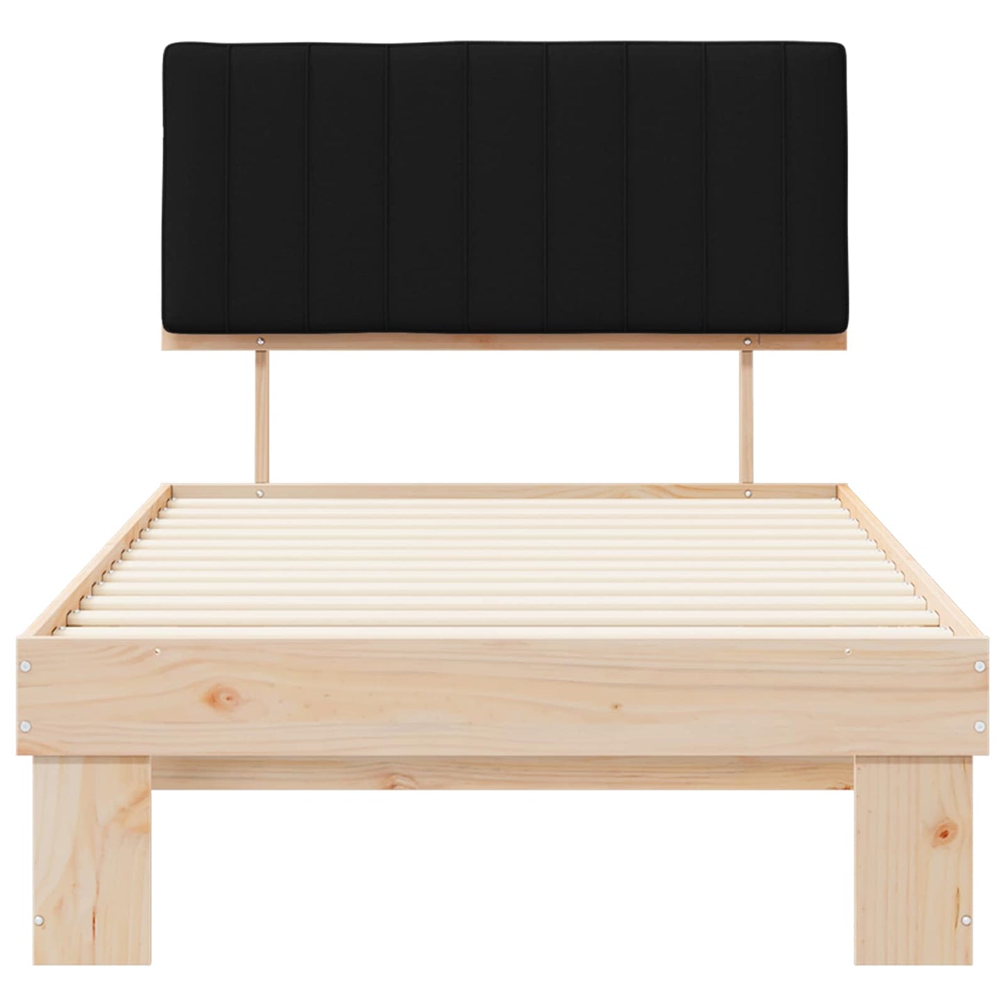 Bedframe met Gevoerd Hoofdgedeelte Zwart 100 x 200 cm is nu te koop bij PeponiXL, paradijselijk wonen!