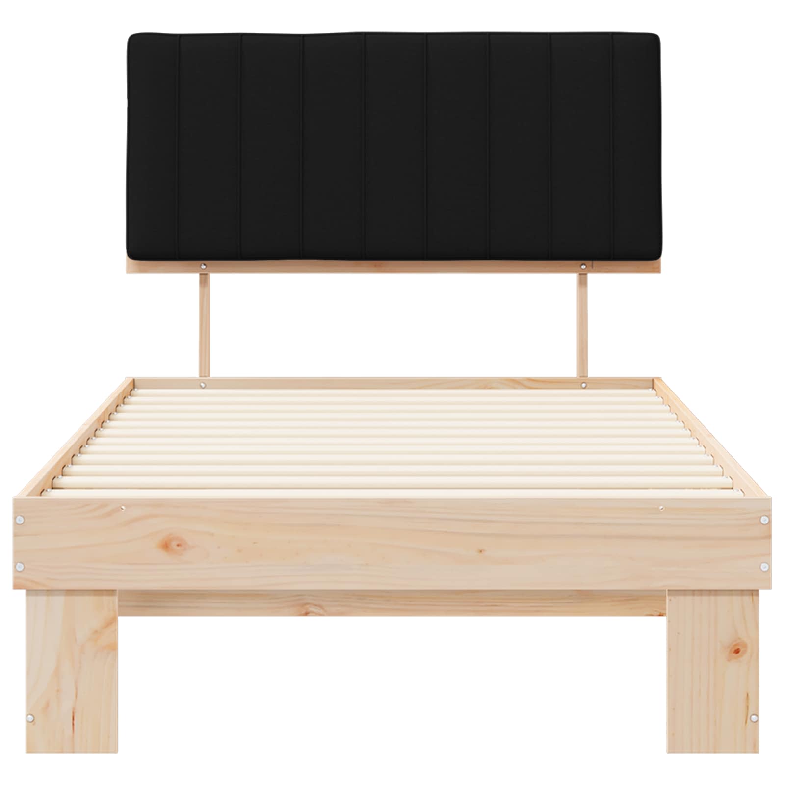 Bedframe met Gevoerd Hoofdgedeelte Zwart 100 x 200 cm is nu te koop bij PeponiXL, paradijselijk wonen!