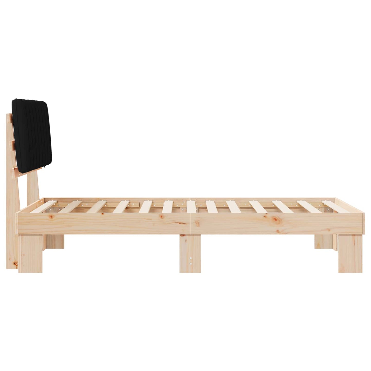 Bedframe met Gevoerd Hoofdgedeelte Zwart 100 x 200 cm is nu te koop bij PeponiXL, paradijselijk wonen!