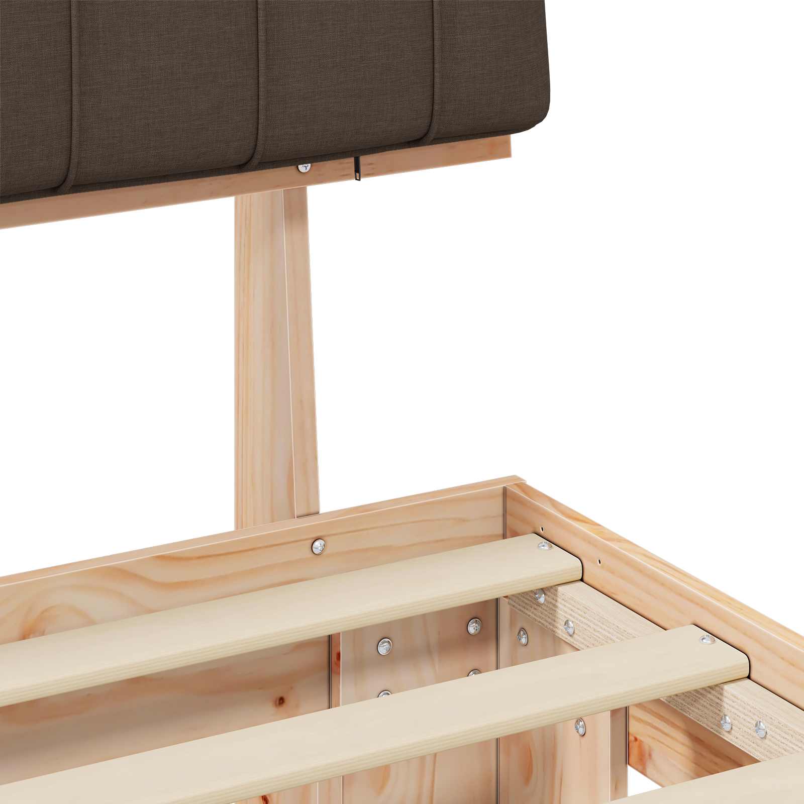 Bedframe met Gevoerd Hoofdgedeelte Taupe 100 x 200 cm is nu te koop bij PeponiXL, paradijselijk wonen!