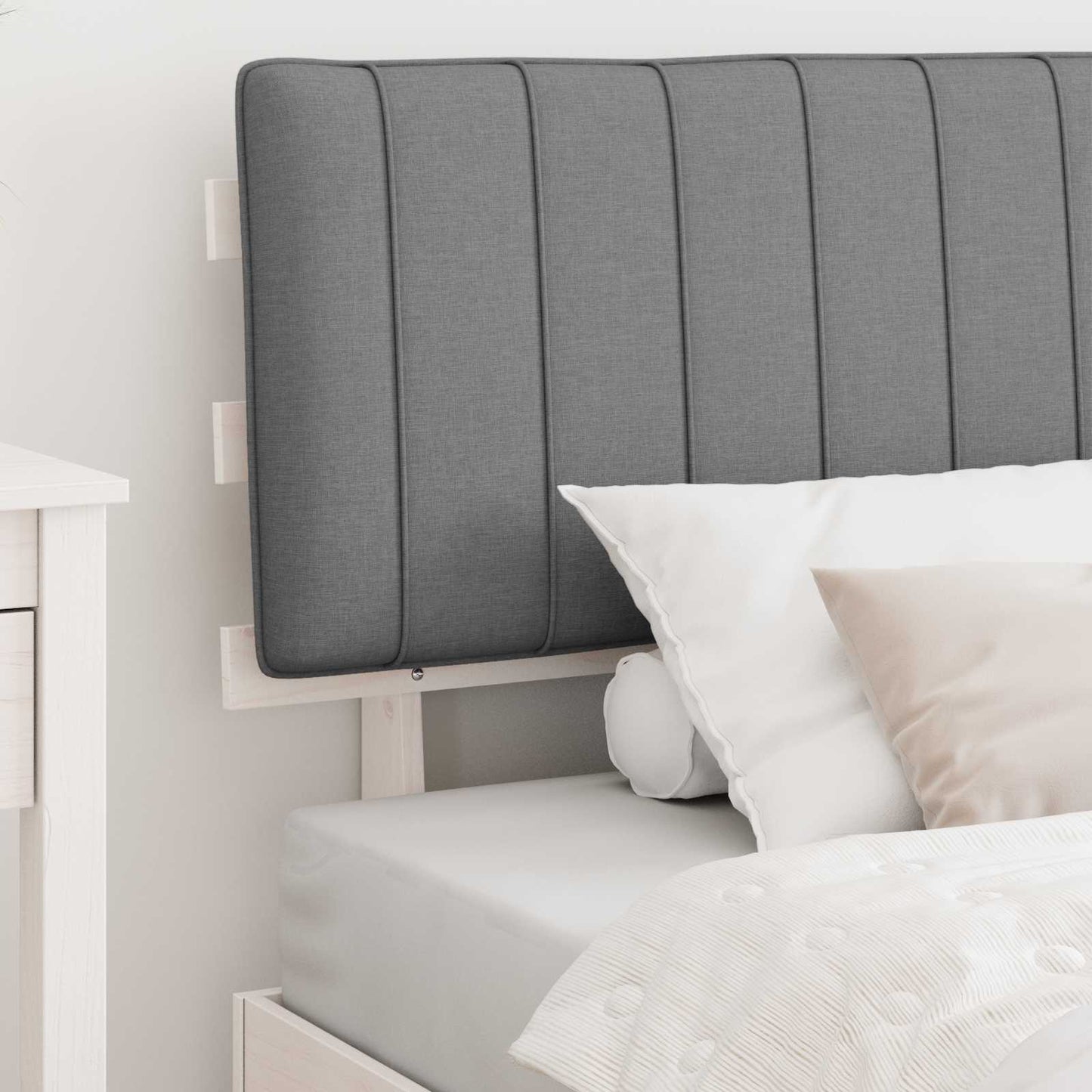 Bedframe met Gevoerd Hoofdgedeelte Lichtgrijs 100 x 200 cm is nu te koop bij PeponiXL, paradijselijk wonen!