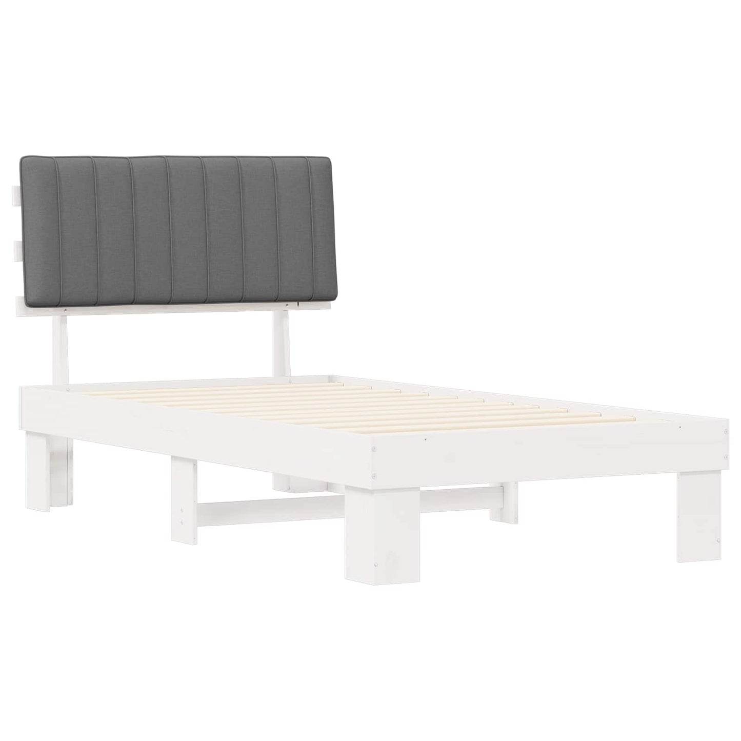 Bedframe met Gevoerd Hoofdgedeelte Lichtgrijs 100 x 200 cm is nu te koop bij PeponiXL, paradijselijk wonen!