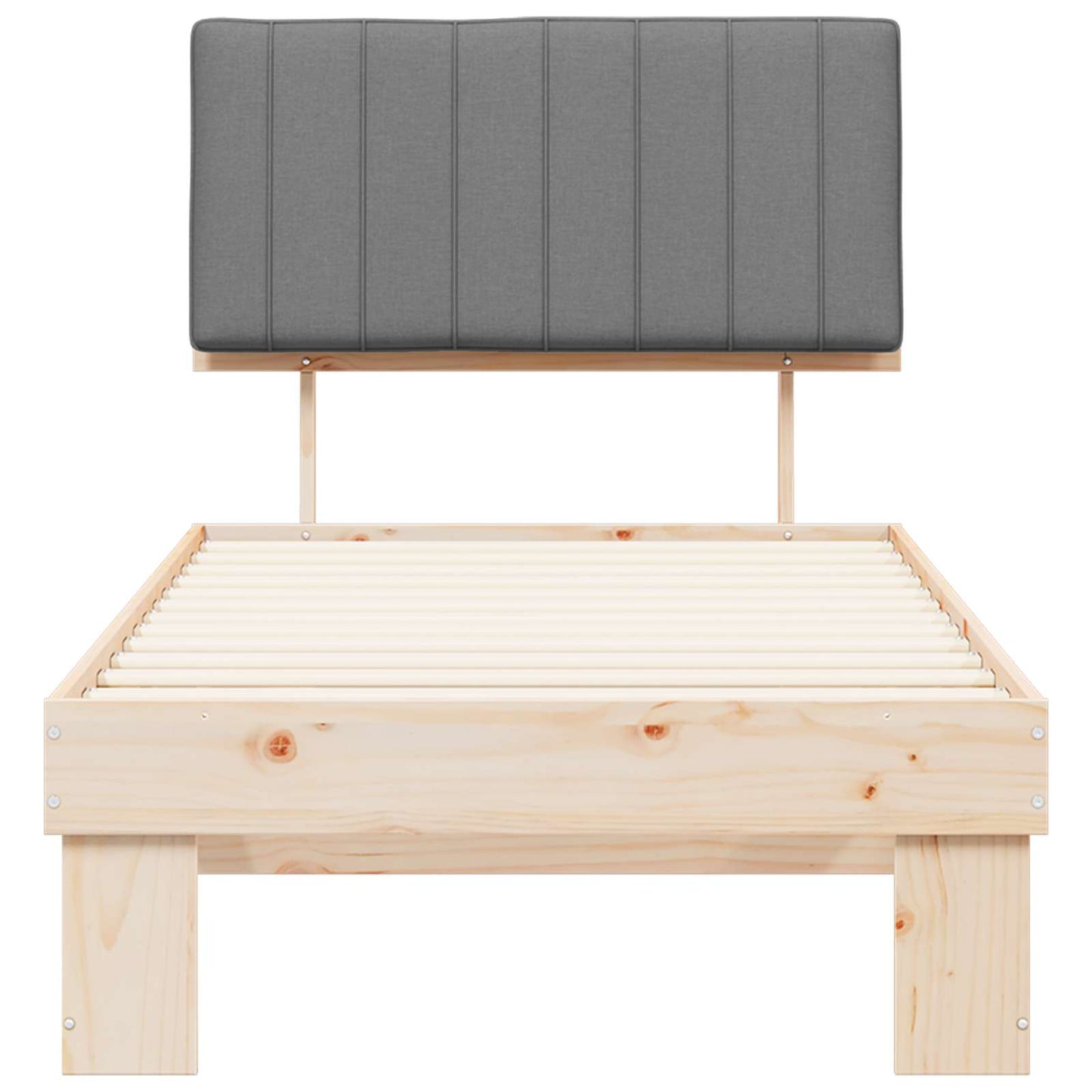 Bedframe met Gevoerd Hoofdgedeelte Lichtgrijs 90 x 200 cm