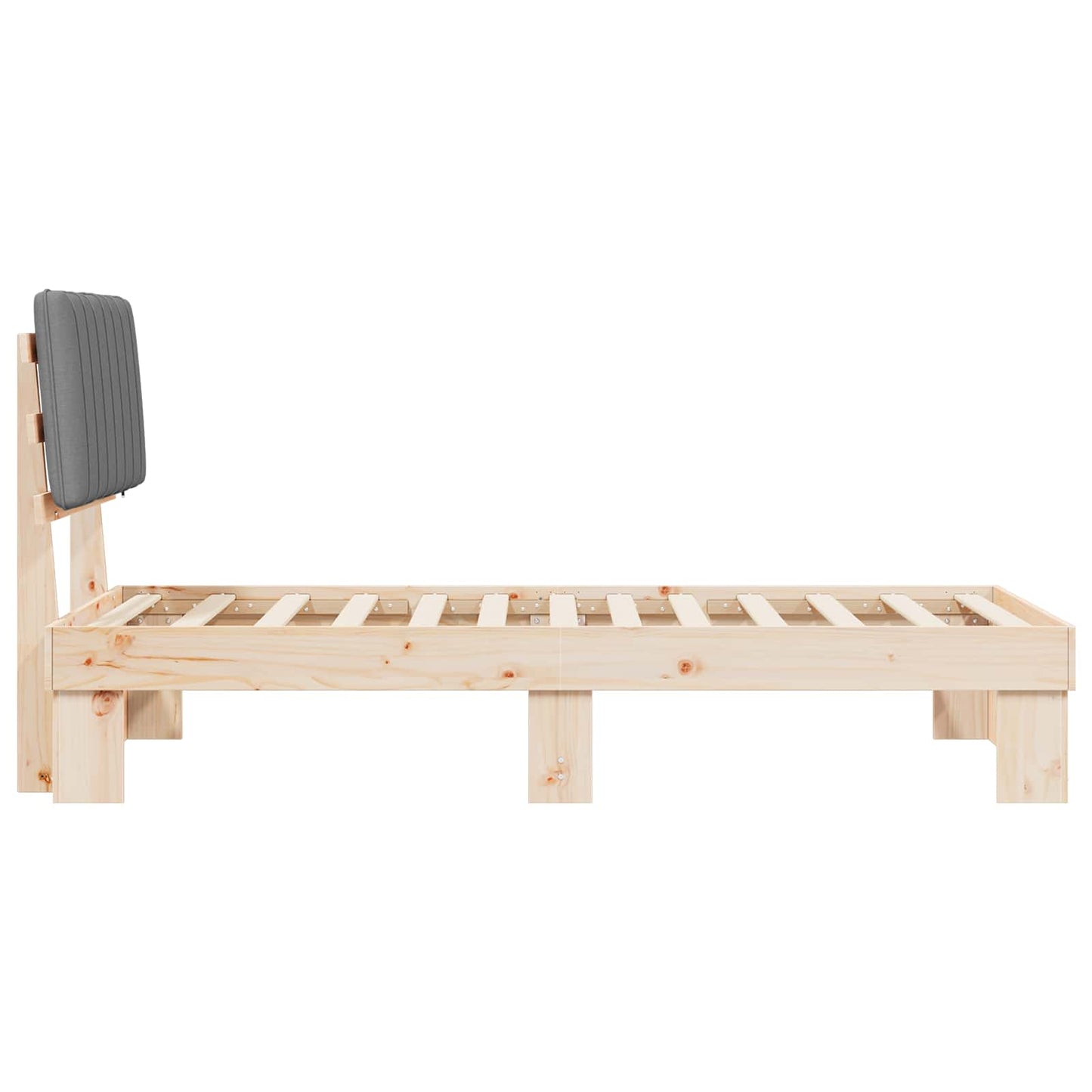 Bedframe met Gevoerd Hoofdgedeelte Lichtgrijs 90 x 200 cm