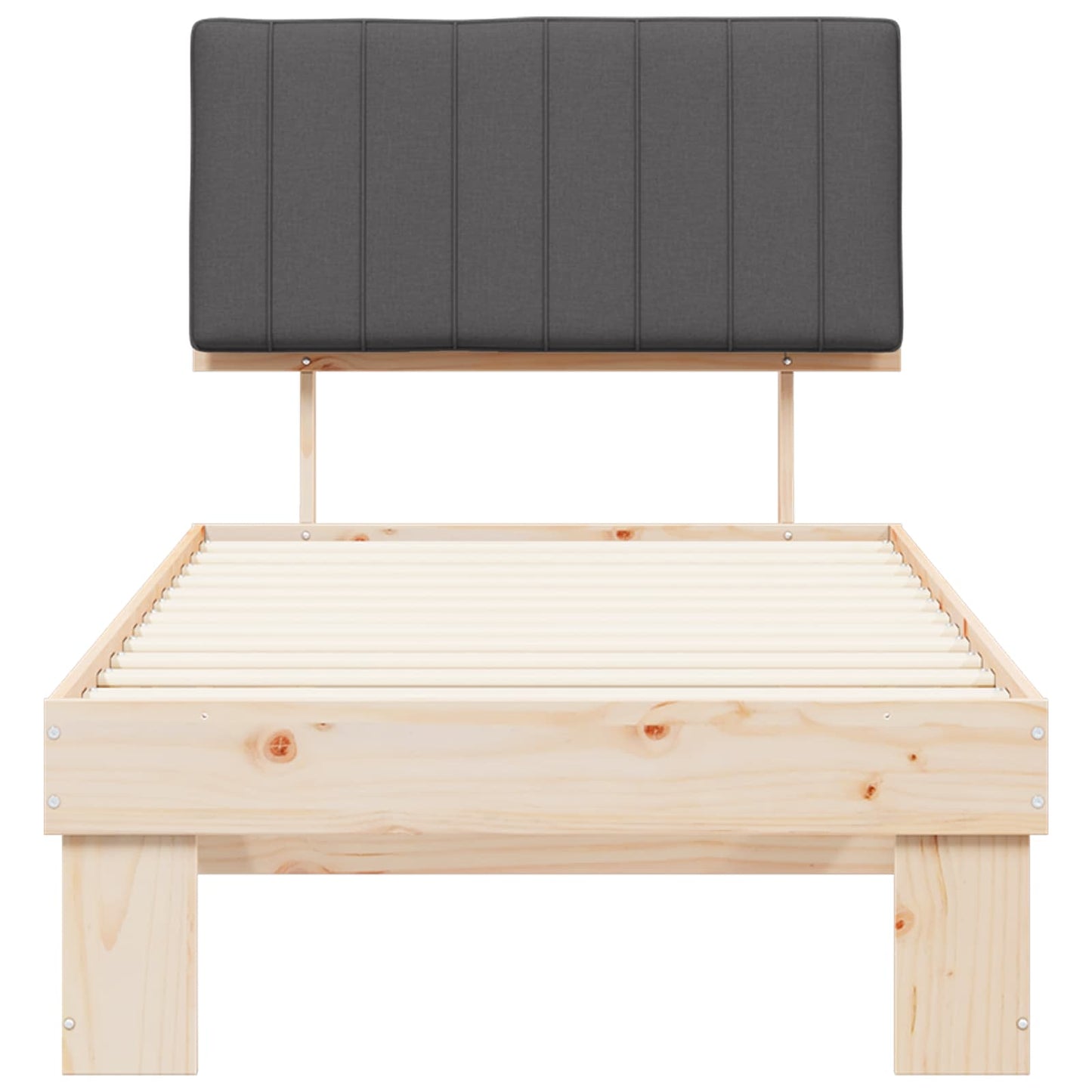 Bedframe met Gevoerd Hoofdgedeelte Donkergrijs 90 x 200 cm is nu te koop bij PeponiXL, paradijselijk wonen!